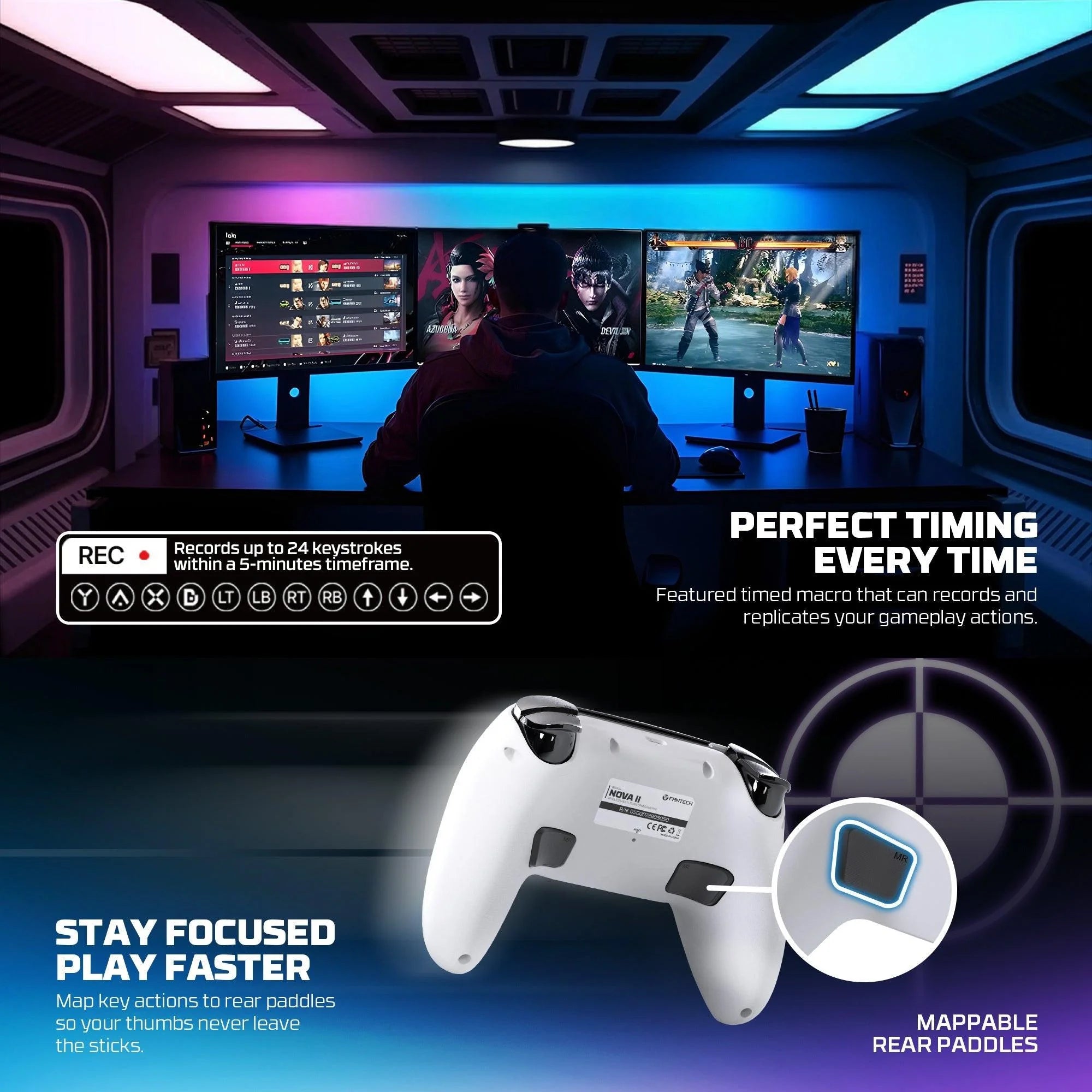 Fantech wgp16 nova ii wireless gamepad - white - console | controller