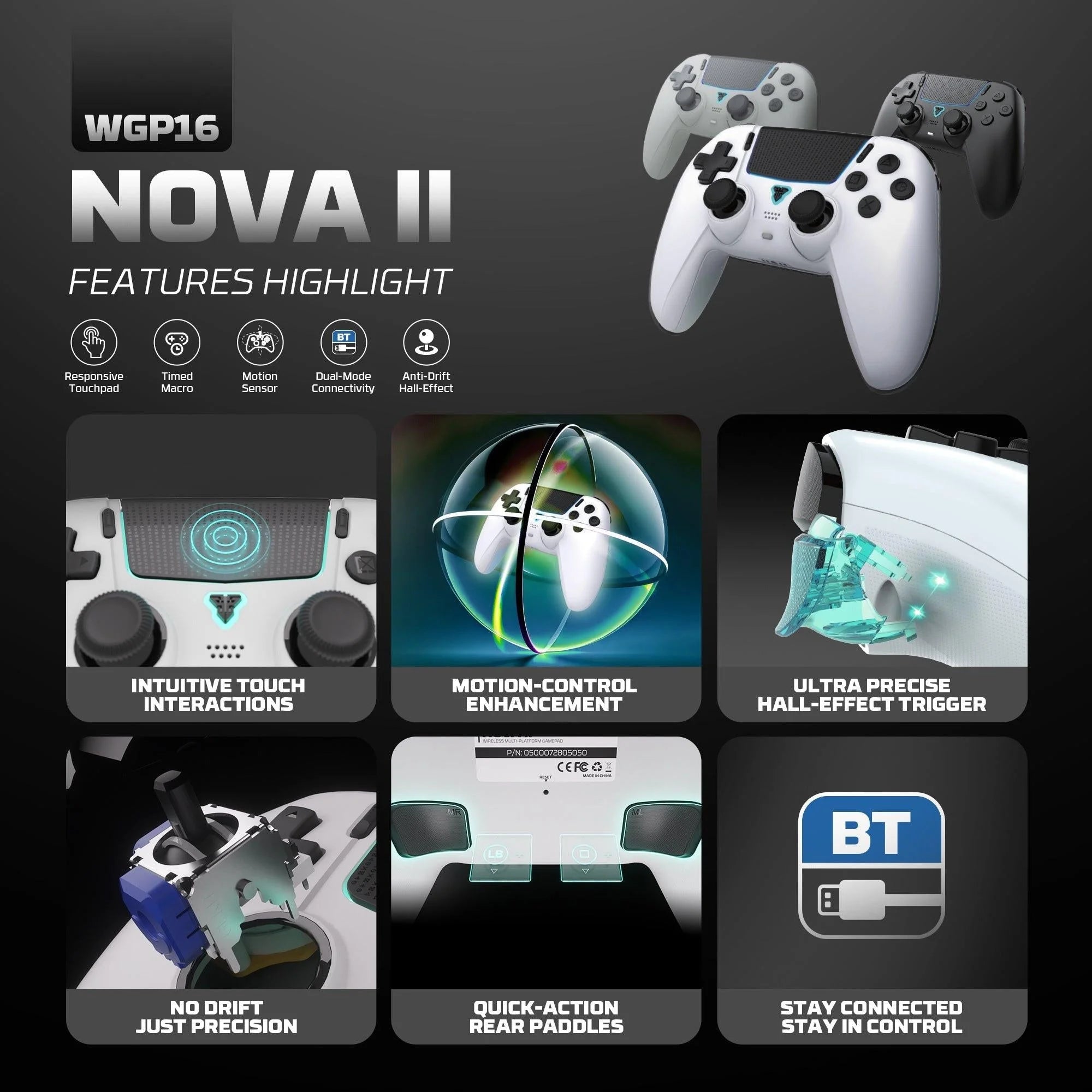 Fantech wgp16 nova ii wireless gamepad - white - console | controller