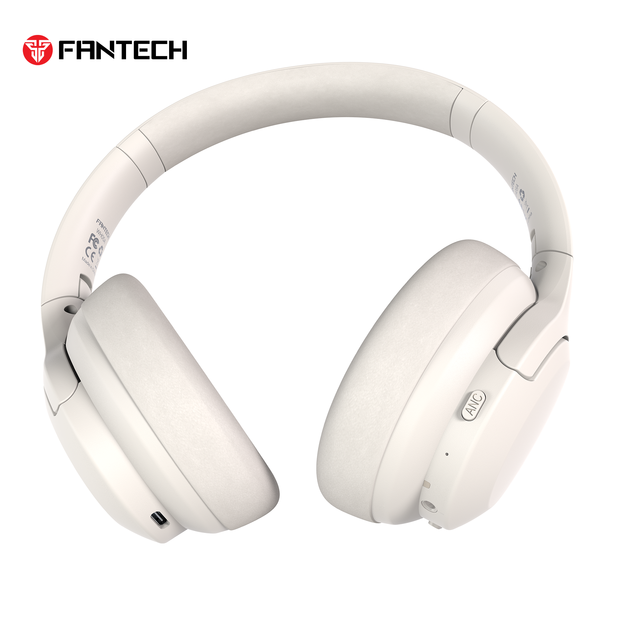Fantech wh05a go vibe wireless headset - beige anc for superior sound immersion - audio | wireless headset