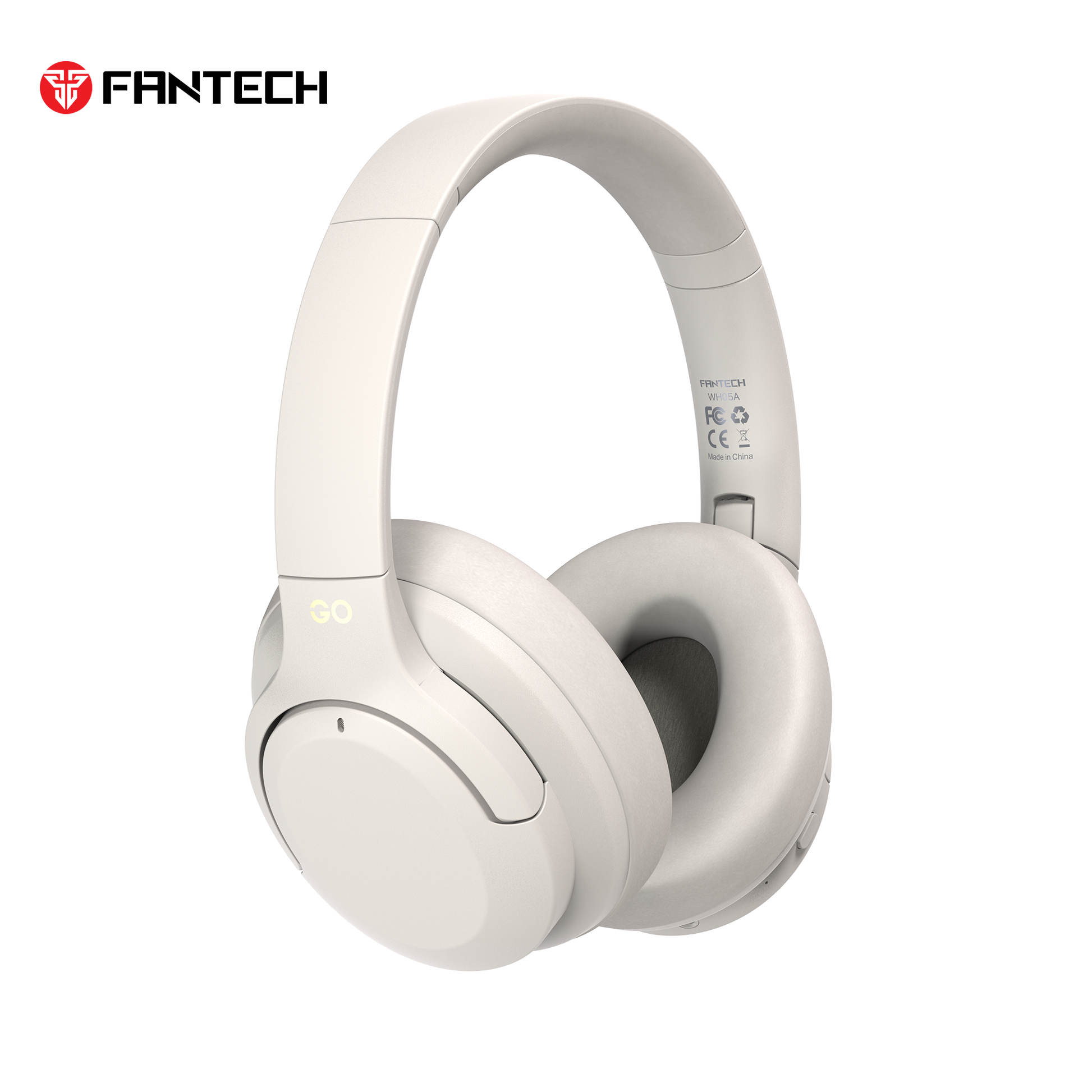 Fantech wh05a go vibe wireless headset - beige anc for superior sound immersion - audio | wireless headset