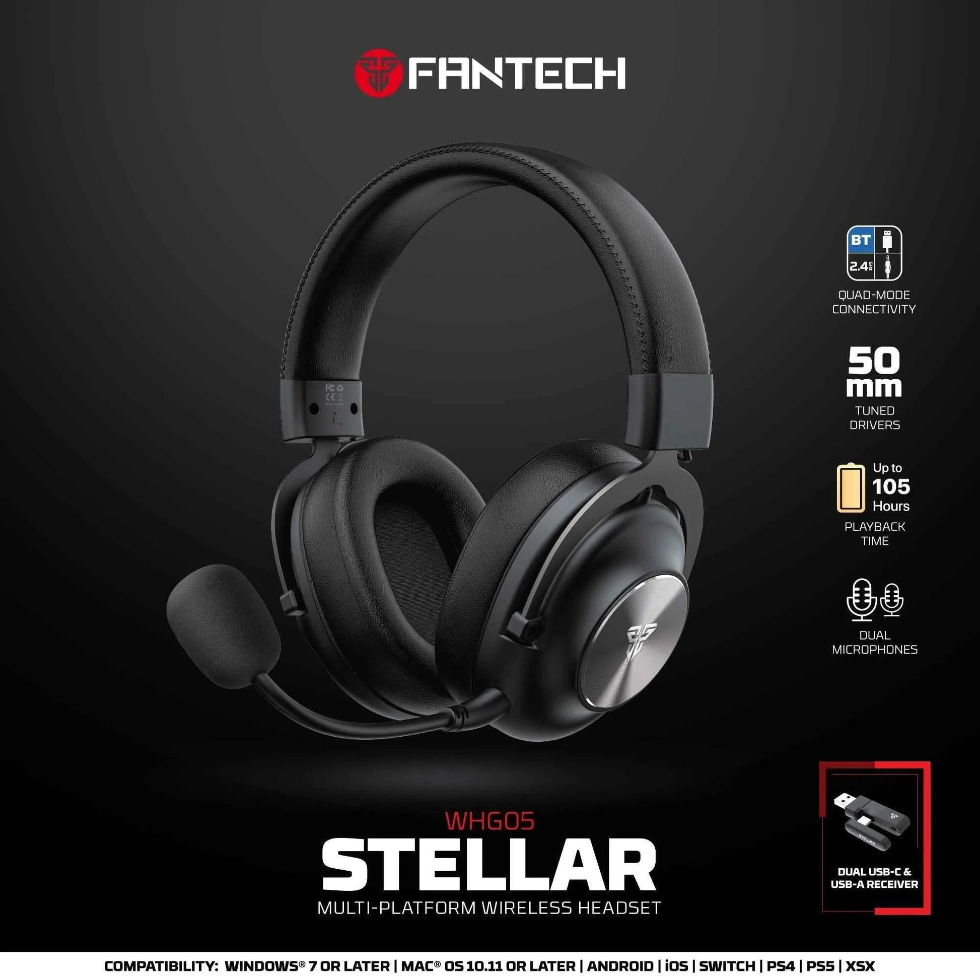 Fantech whg05 stellar multiplatform wireless gaming headset - audio | wireless headset