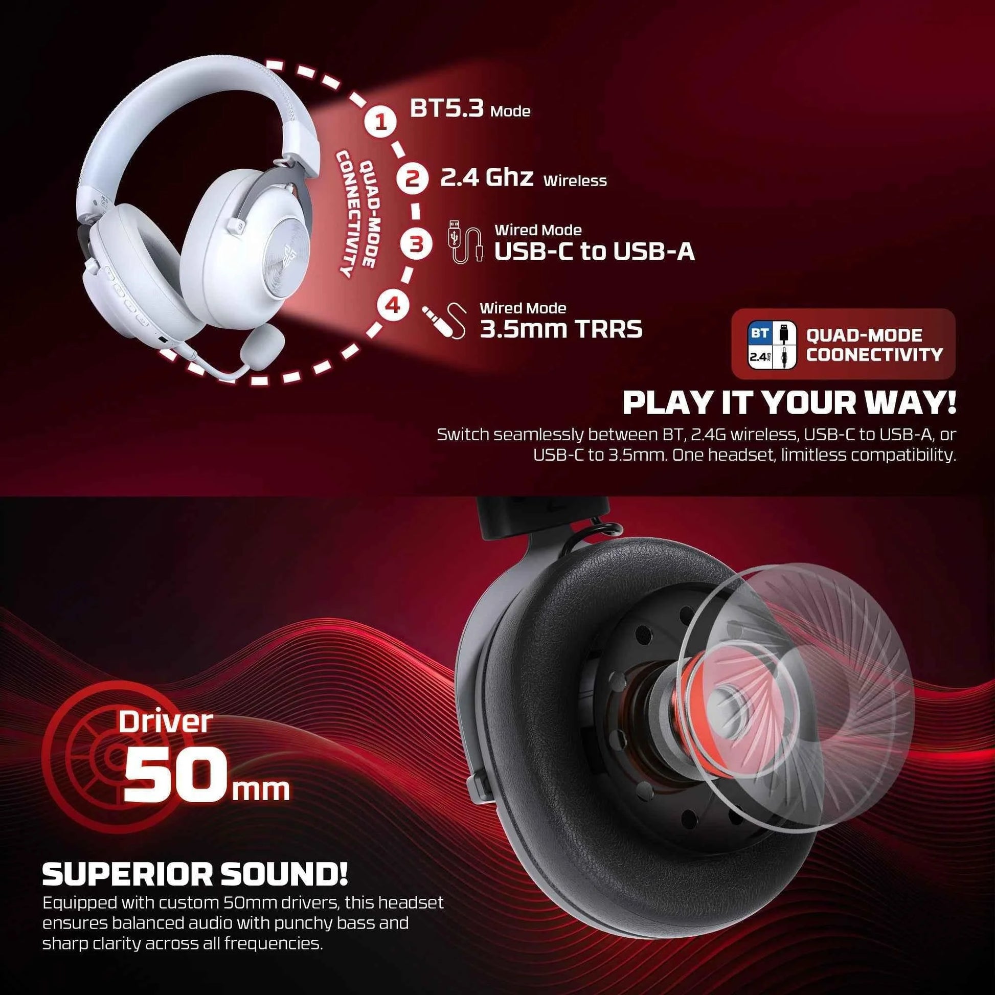 Fantech whg05 stellar multiplatform wireless gaming headset - audio | wireless headset