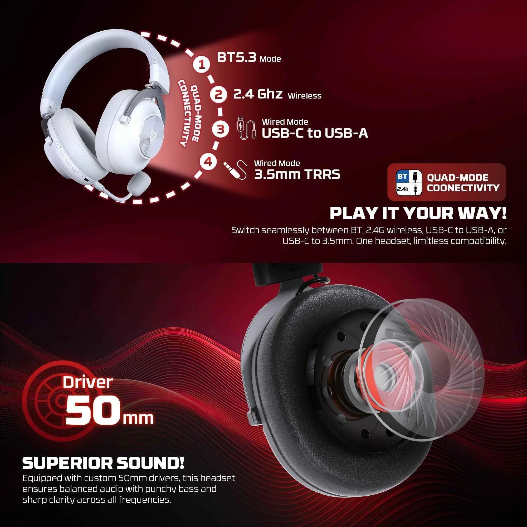 Fantech whg05 stellar multiplatform wireless gaming headset - audio | wireless headset
