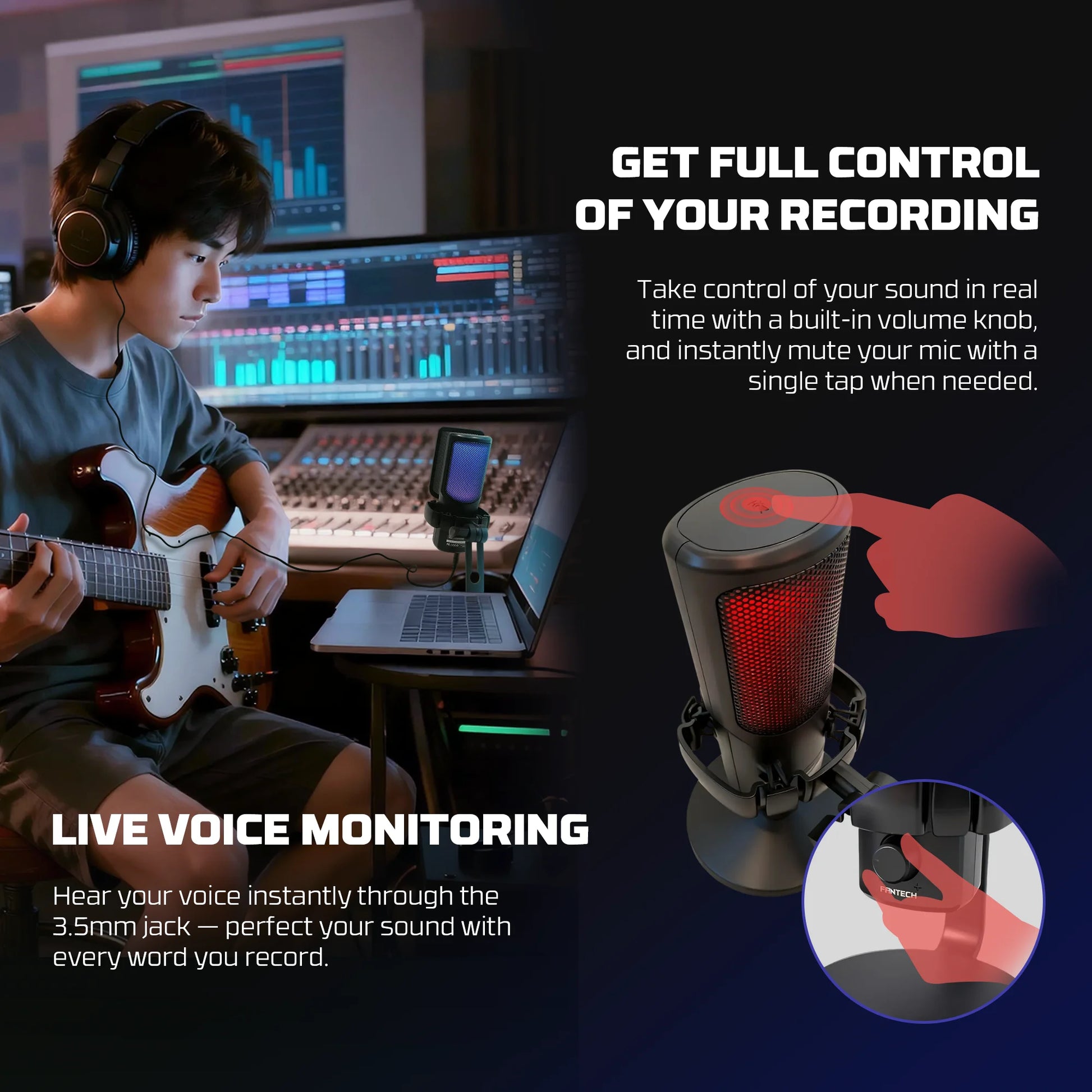 Fantech wmcx01 leviosa wave dual-mode wireless condenser microphone - streaming