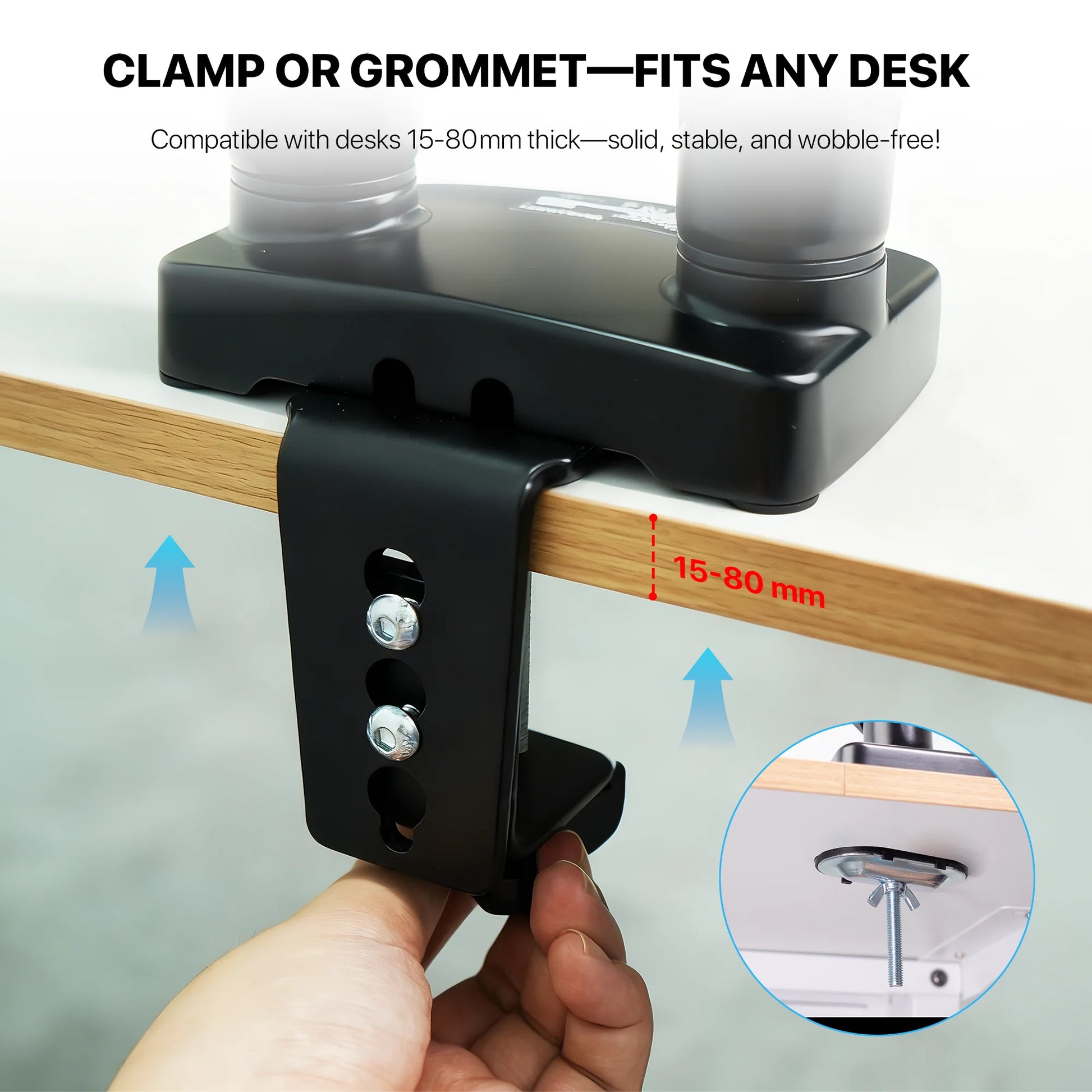 Fantech workstation mbd1 dual-arm monitor mount 90 degree for 13’’ to 32’’ screen adjustable spring dual monitor arm