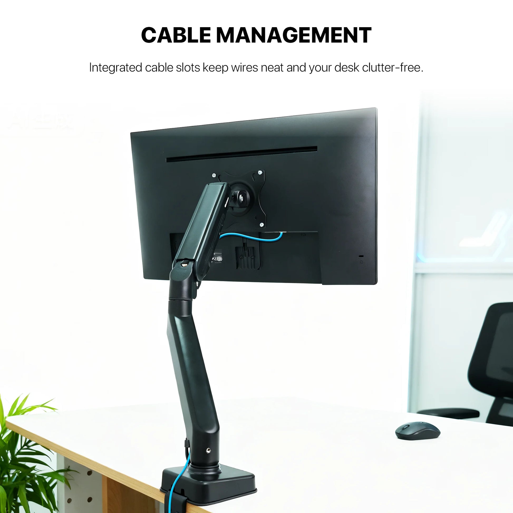 Fantech workstation mbs1 single-arm monitor mount 90 degree for 13’’ to 32’’ screen adjustable spring dual monitor arm