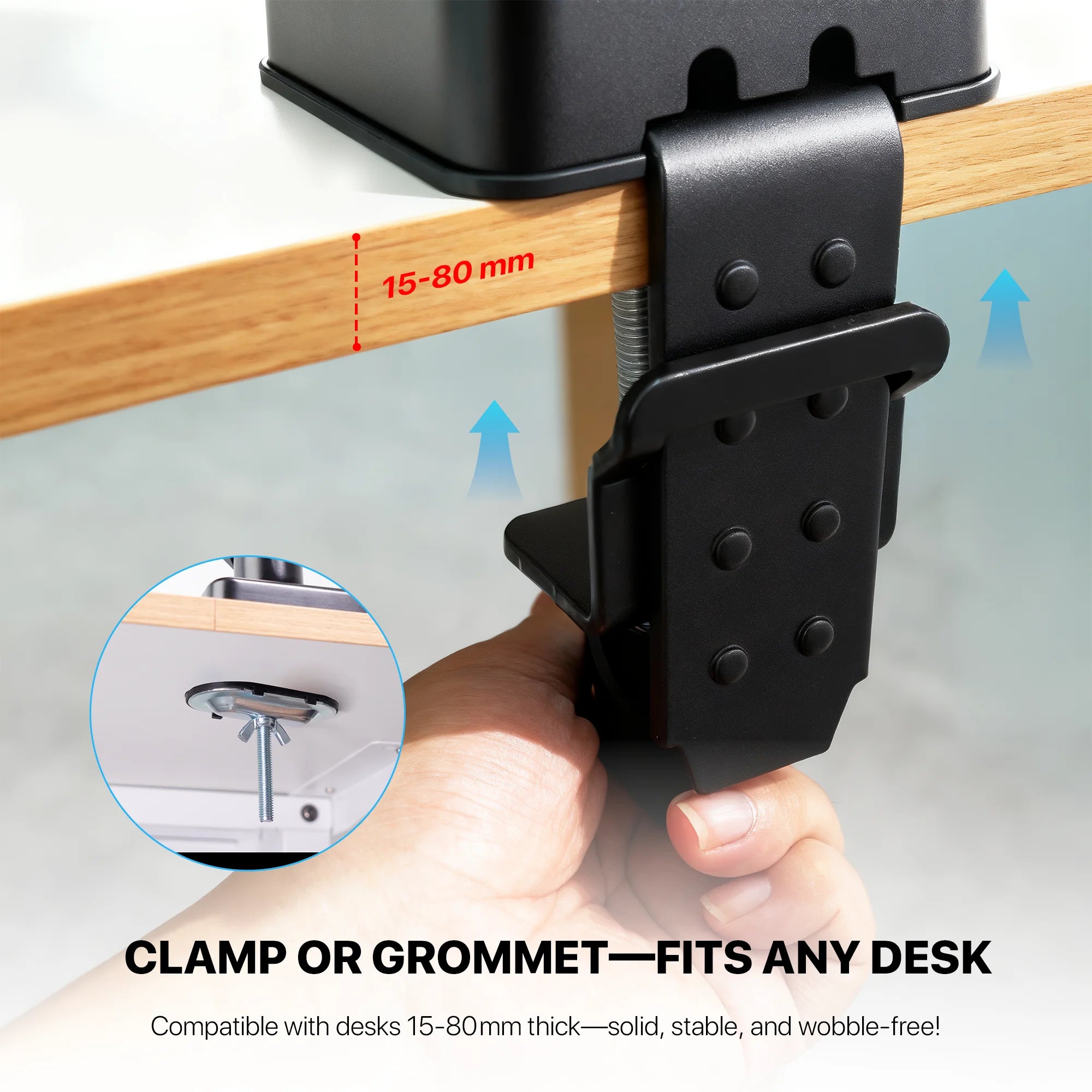 Fantech workstation mbs1 single-arm monitor mount 90 degree for 13’’ to 32’’ screen adjustable spring dual monitor arm