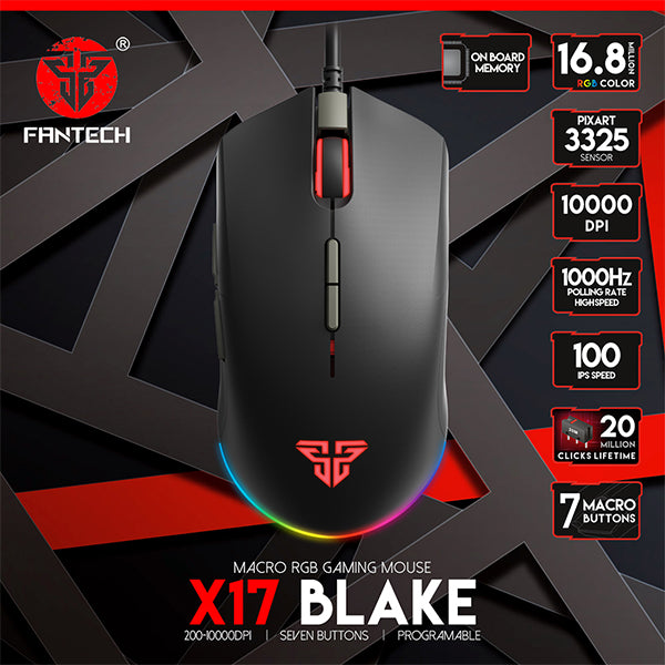 Fantech X17 Blake Gaming Mouse - Black - Gameonjo