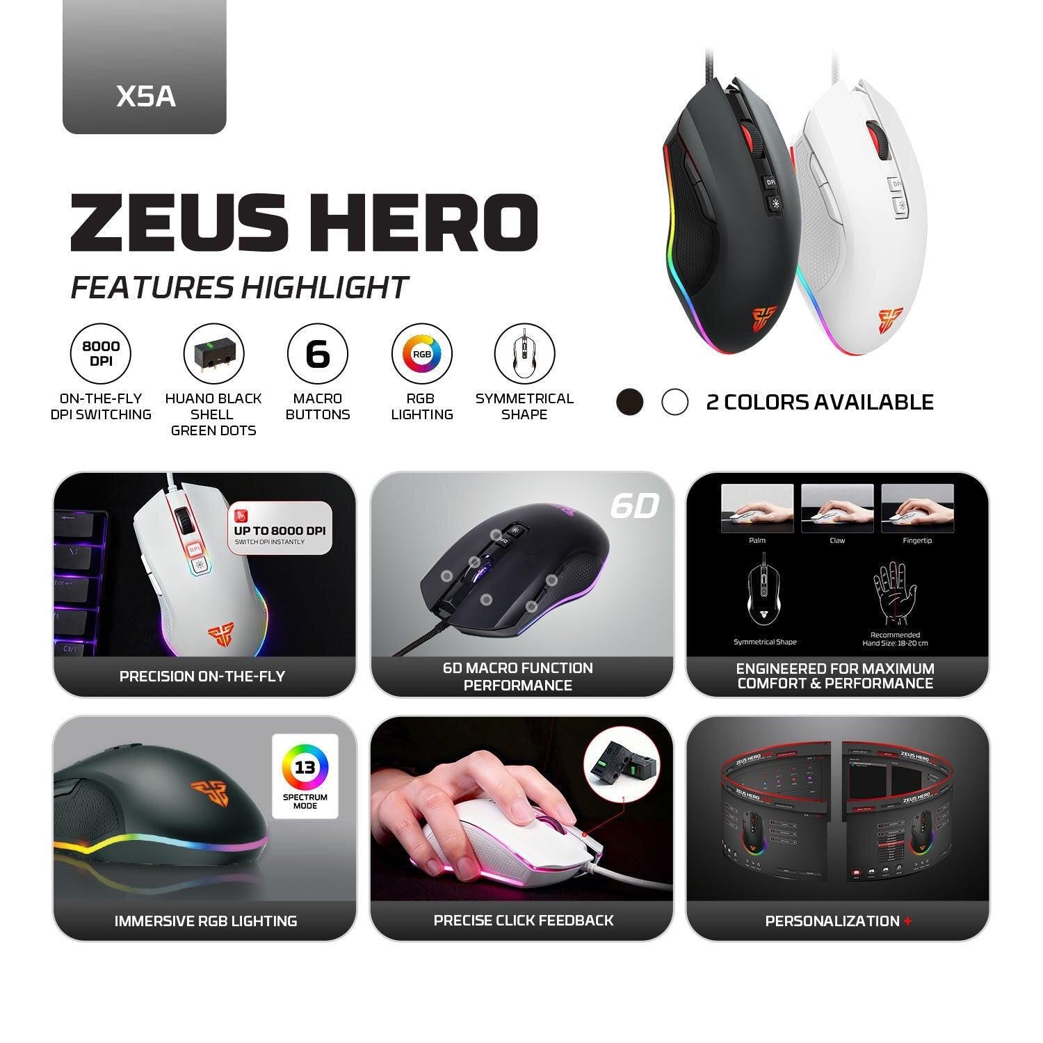 Fantech Zeus X5A Gaming Mouse 8000 DPI.