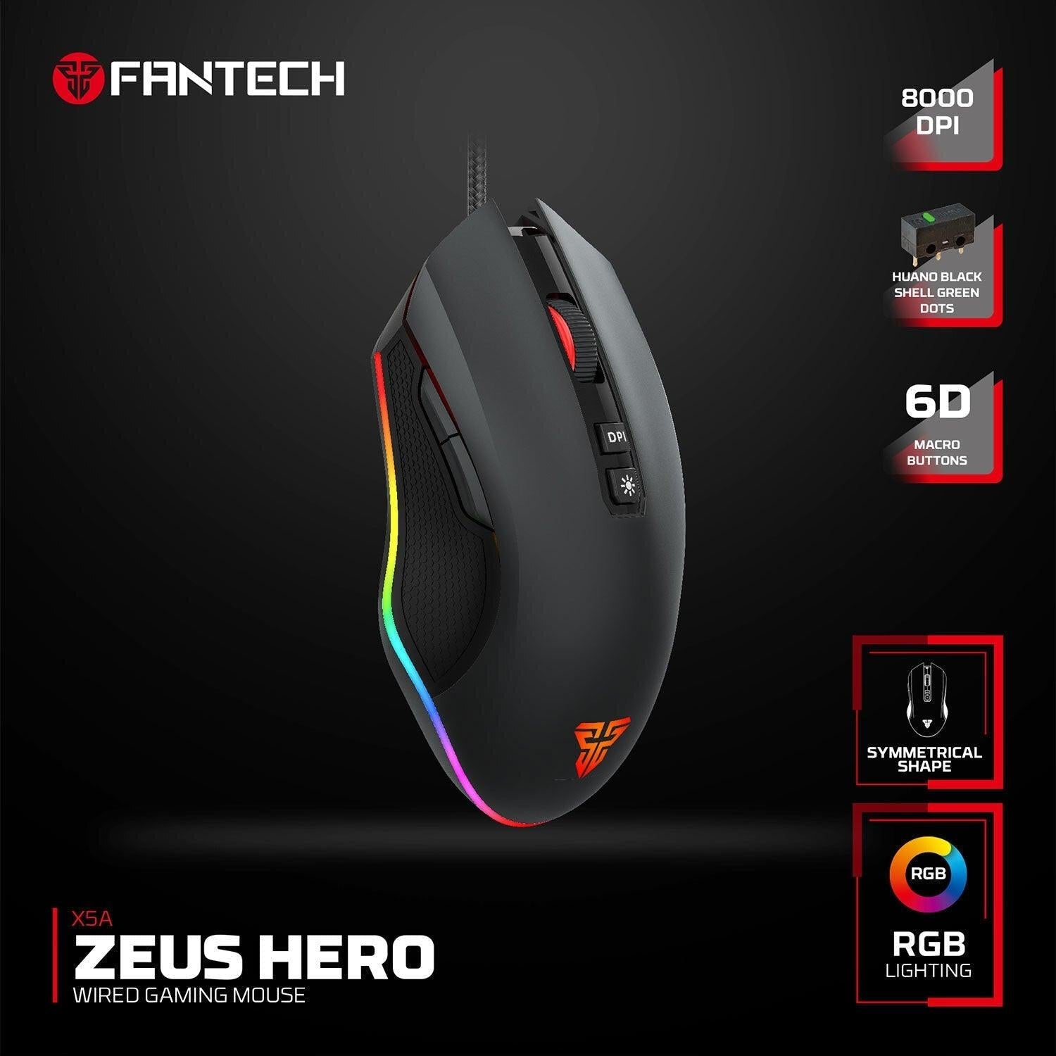 Fantech Zeus X5A Gaming Mouse 8000 DPI.