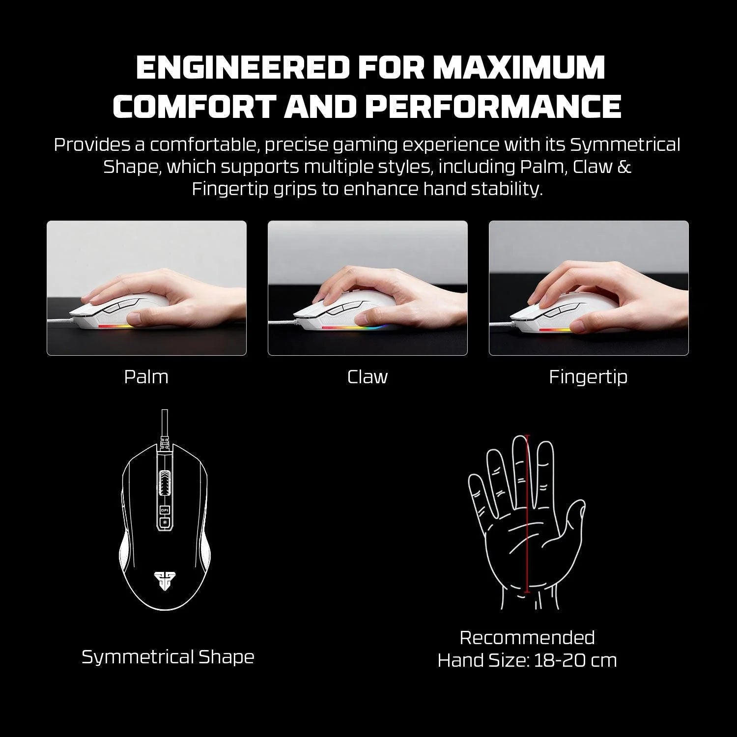 Fantech zeus x5a gaming mouse 8000 dpi - mouse