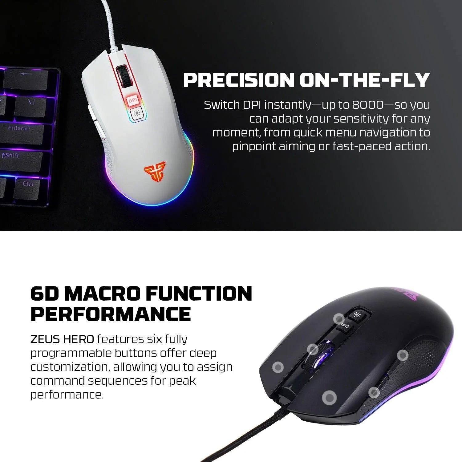 Fantech zeus x5a gaming mouse 8000 dpi