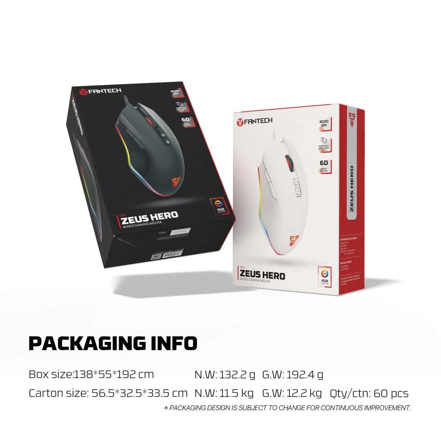 Fantech zeus x5a gaming mouse 8000 dpi - mouse