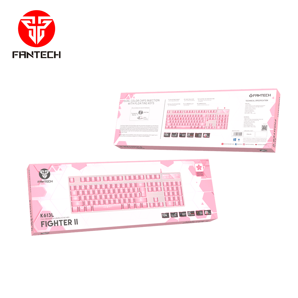 Fighter Tkl Ii K613l Sakura Edition Gaming Keyboard - Gameonjo