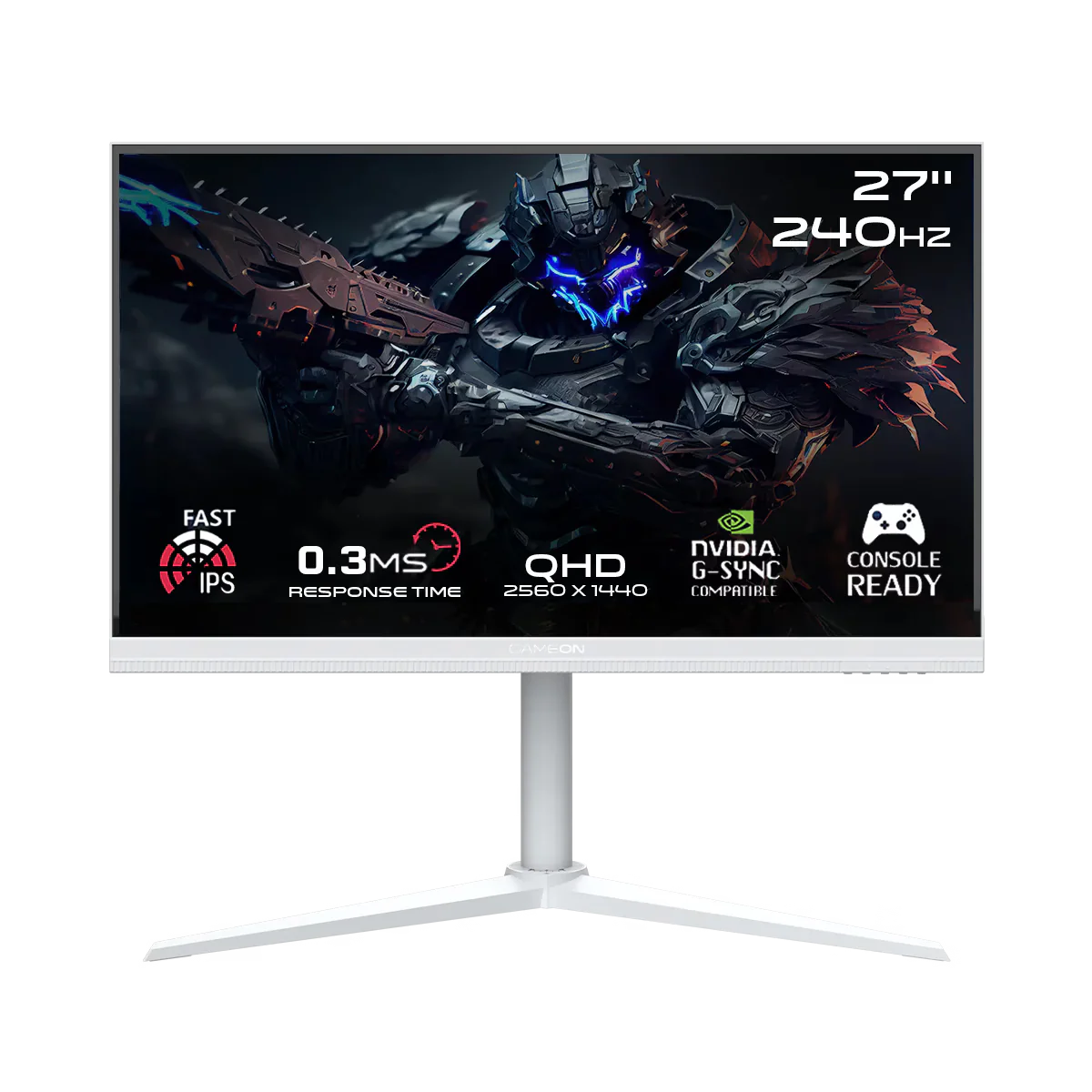 Gameon Goa27qhd240ips 2k Artic Pro Series 27″ Qhd, 240hz, Mprt 0.3ms, Fast Ips Gaming Monitor (support Ps5) – White - Gameonjo