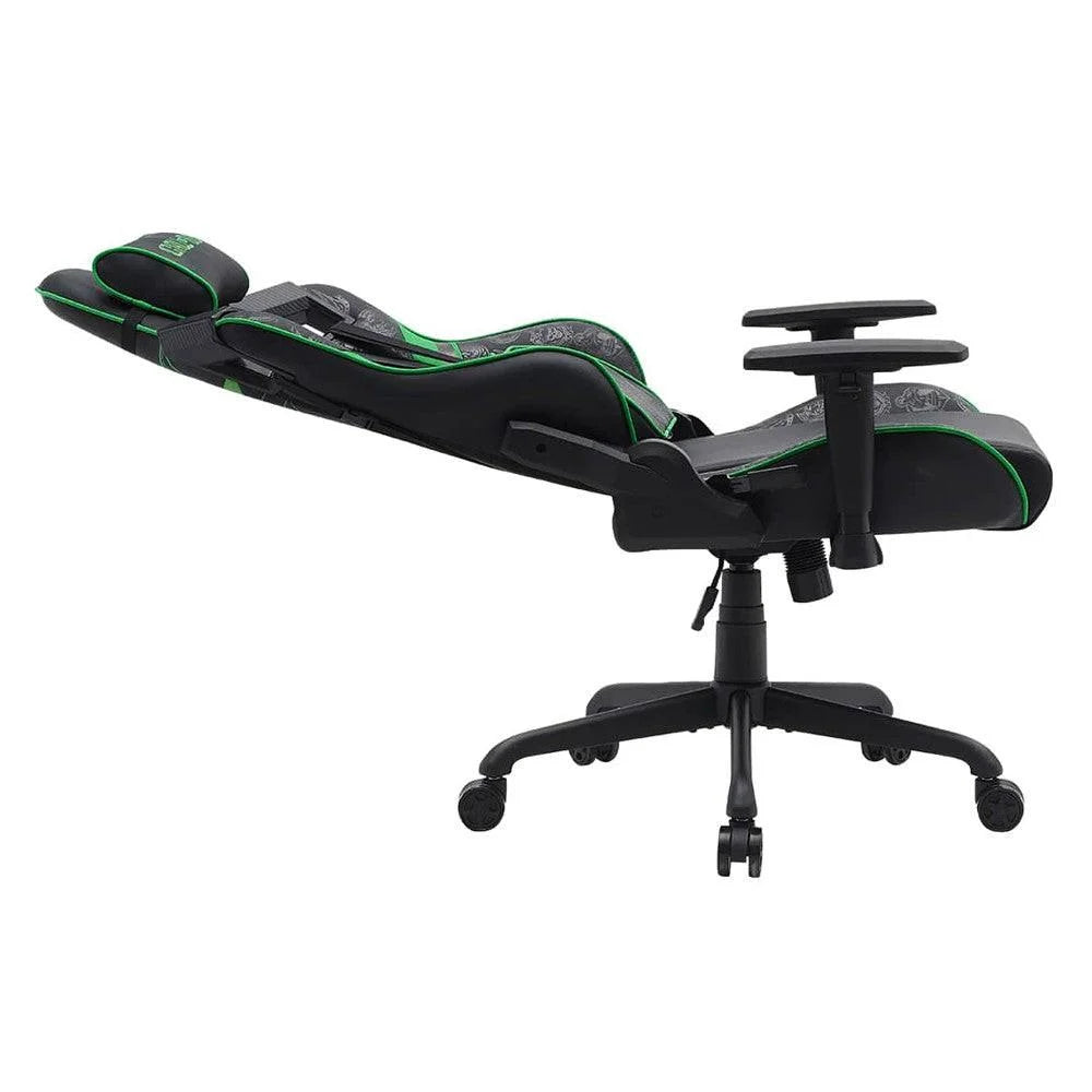 Call of duty (cod) gaming chair with adjustable 2d armrest rotating head and metal base - green/black - gaming chairs