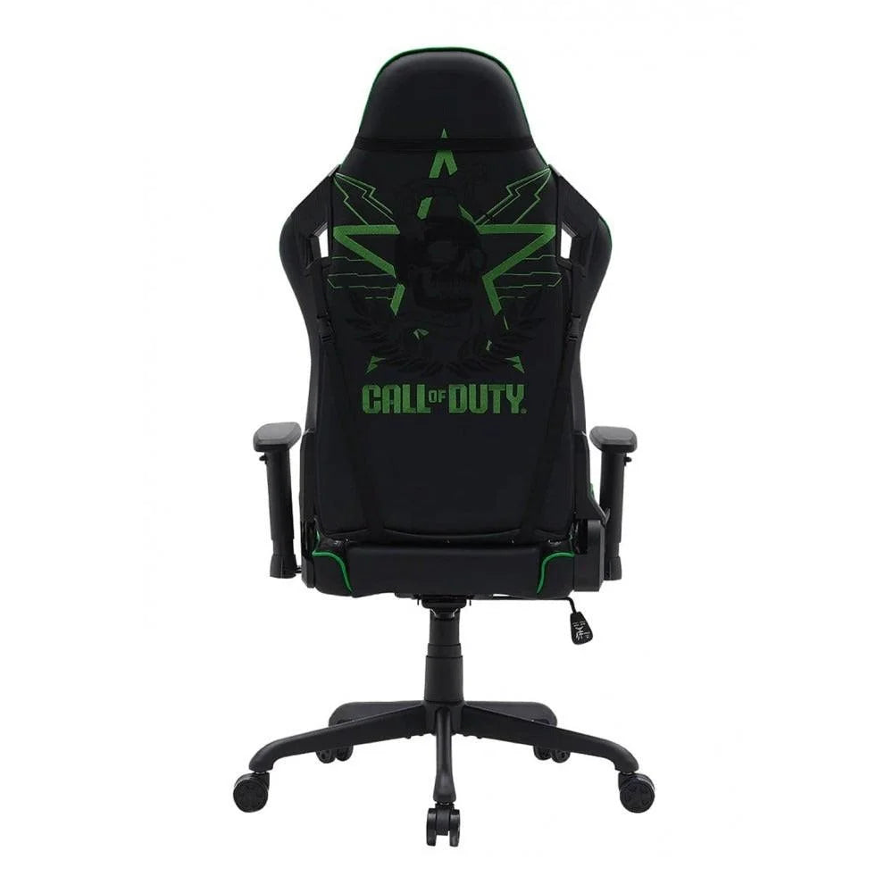 Call of duty (cod) gaming chair with adjustable 2d armrest rotating head and metal base - green/black - gaming chairs