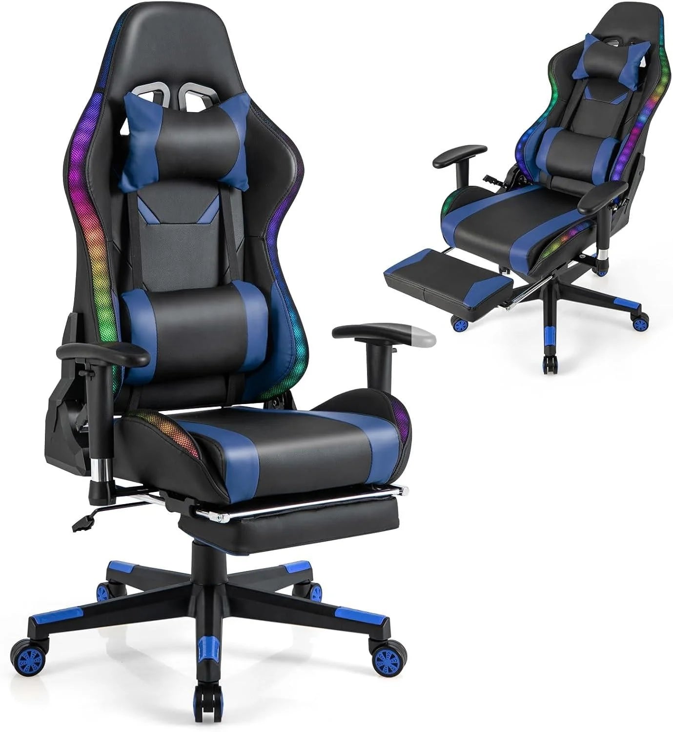 Costway gaming chair with rgb led lights - gaming chairs