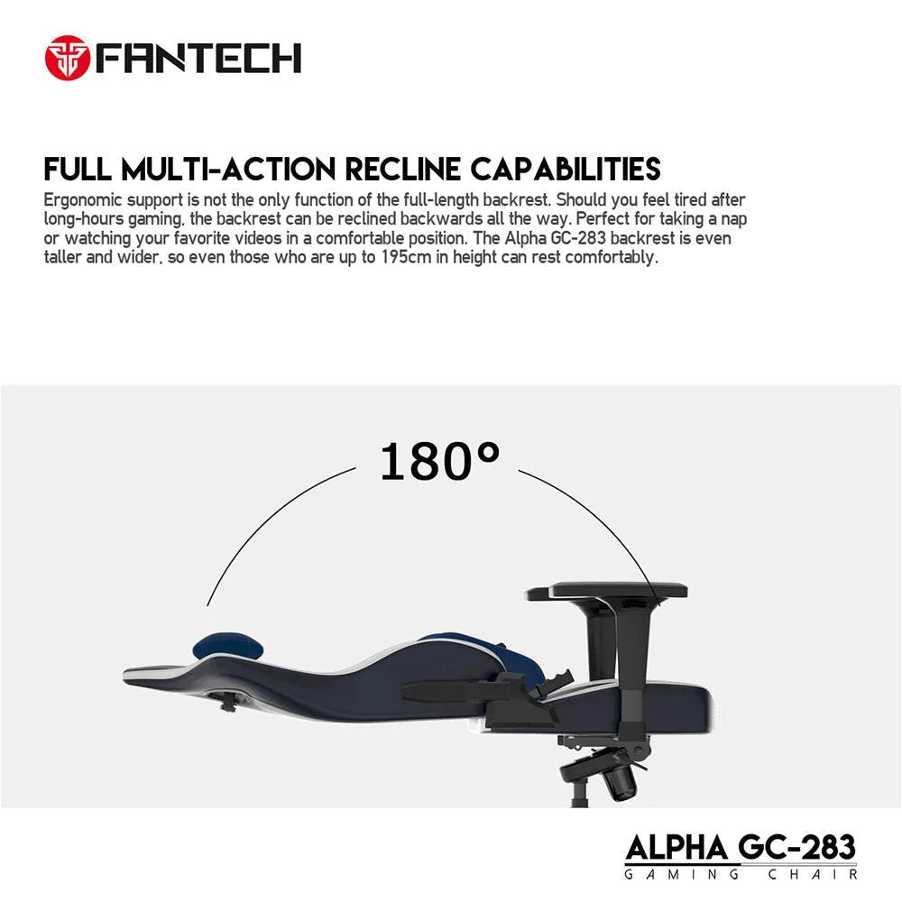 Fantech alpha gc-283 gaming chair - stylish blue comfort for gamers - desk & chair