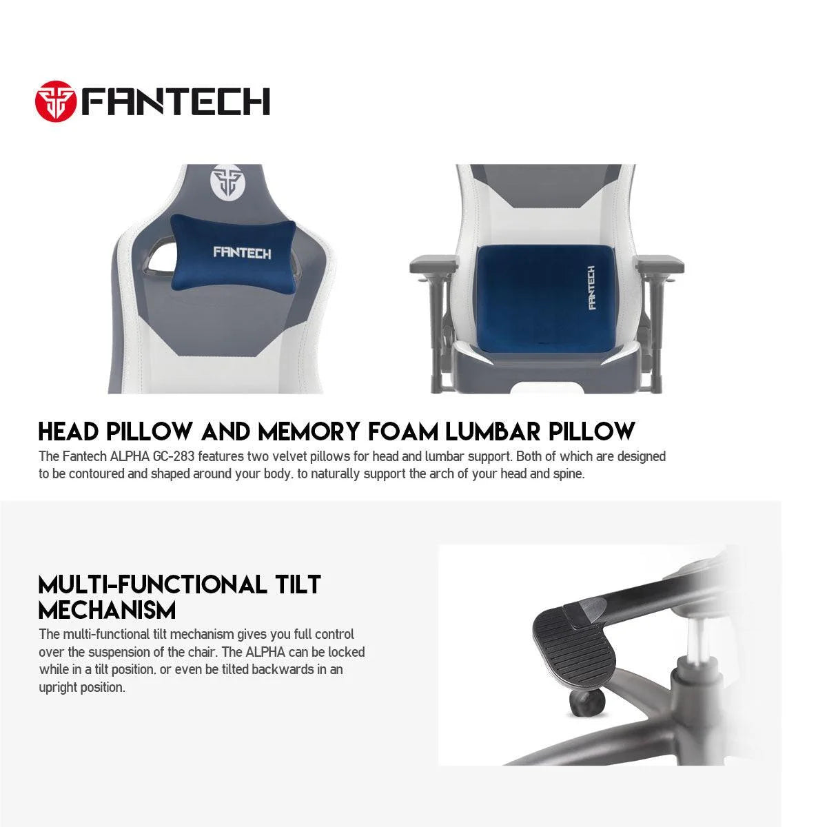 Fantech alpha gc-283 gaming chair - stylish blue comfort for gamers - desk & chair