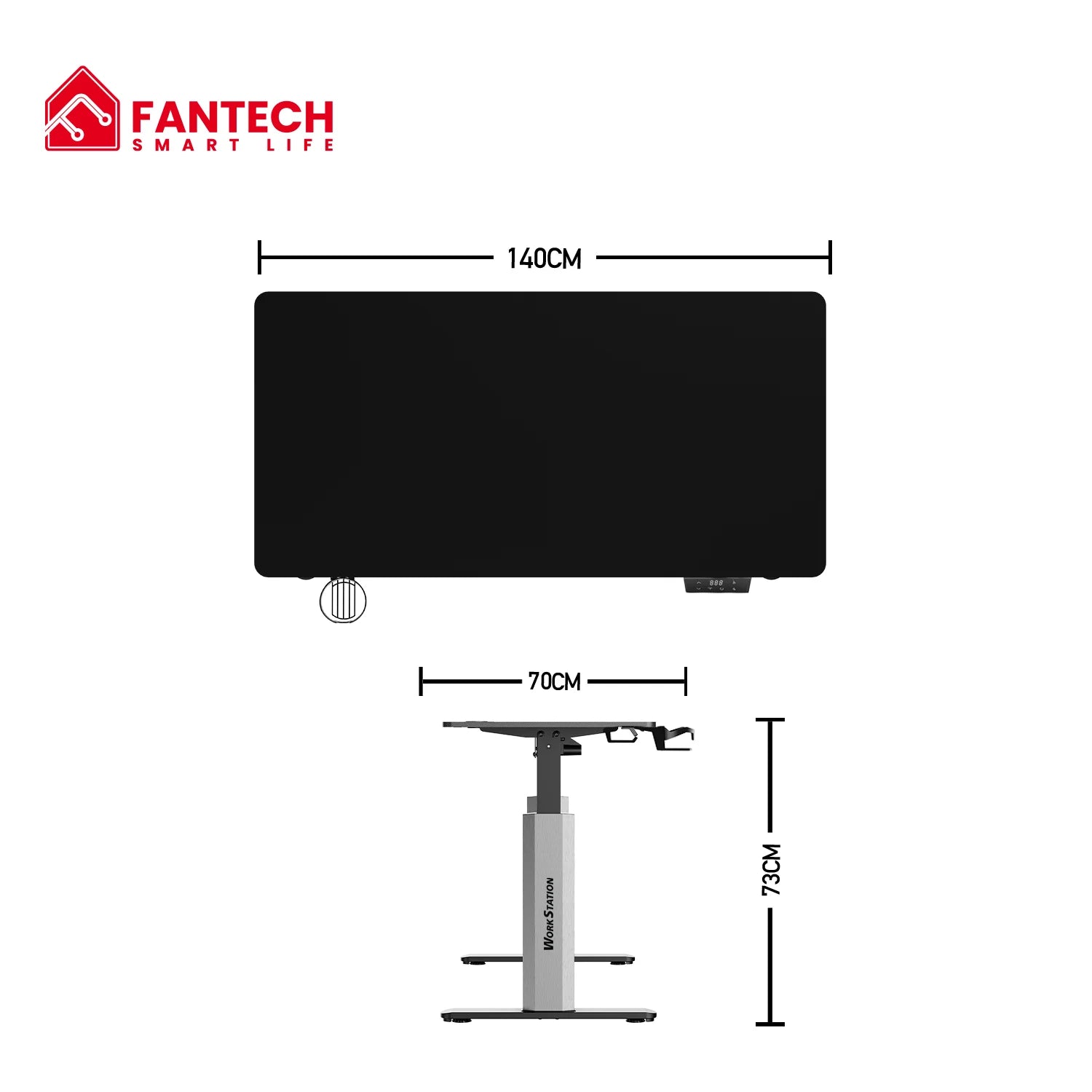 Fantech ws414 adjustable desk - ergonomic rising work station - desk & chair