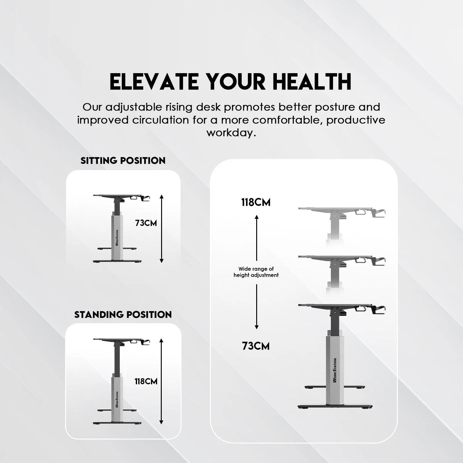 Fantech ws414 adjustable desk - ergonomic rising work station - desk & chair