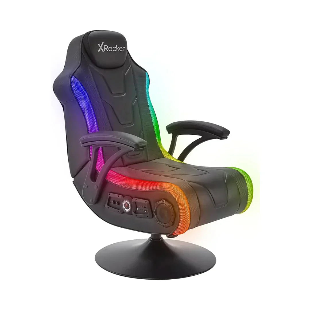 X rocker monsoon rgb 4.1 stereo audio gaming chair with vibrant led lighting - black - gaming chairs
