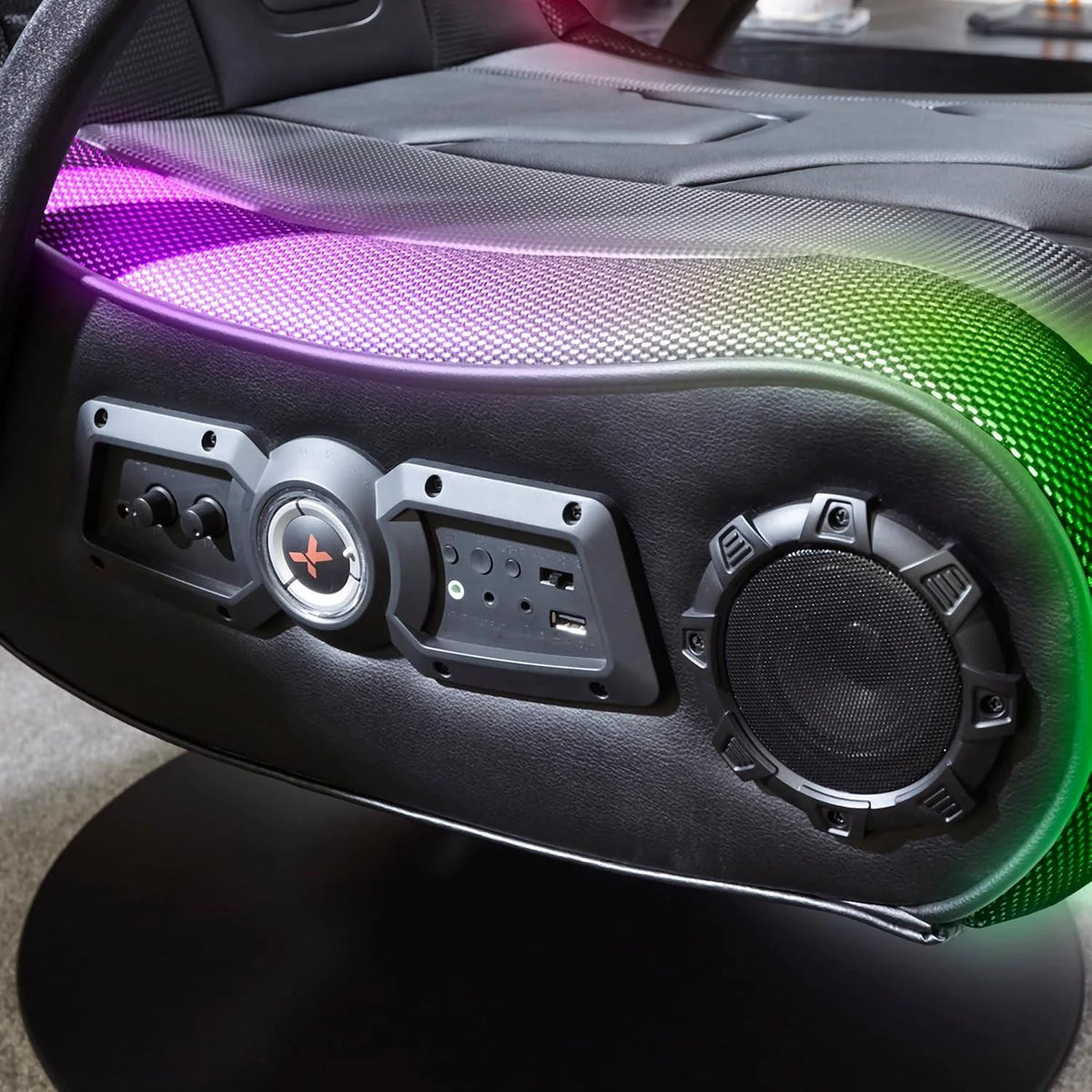 X rocker monsoon rgb 4.1 stereo audio gaming chair with vibrant led lighting - black - gaming chairs