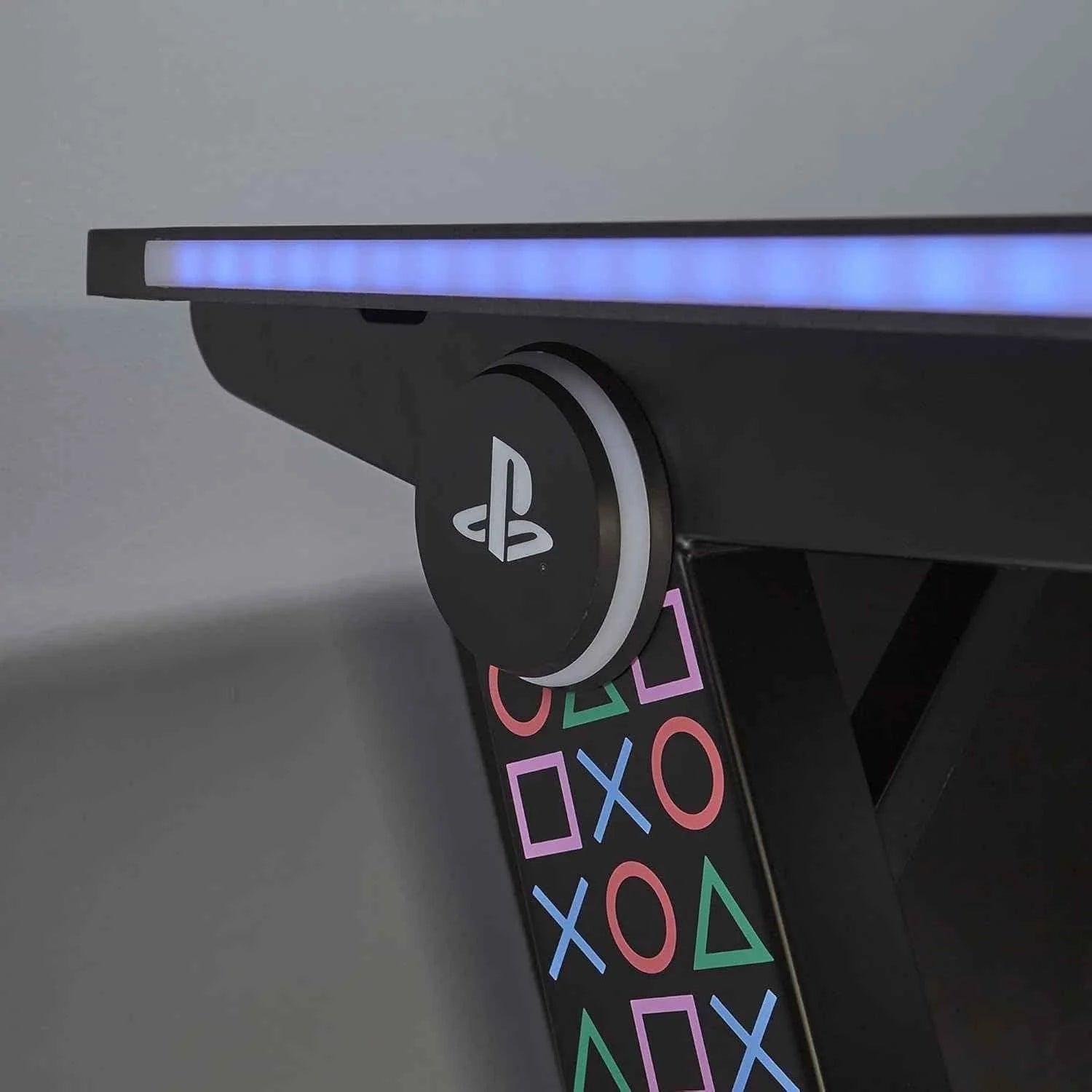 Xrocker playstation gaming desk with led lights - pc office workstation - desk & chair