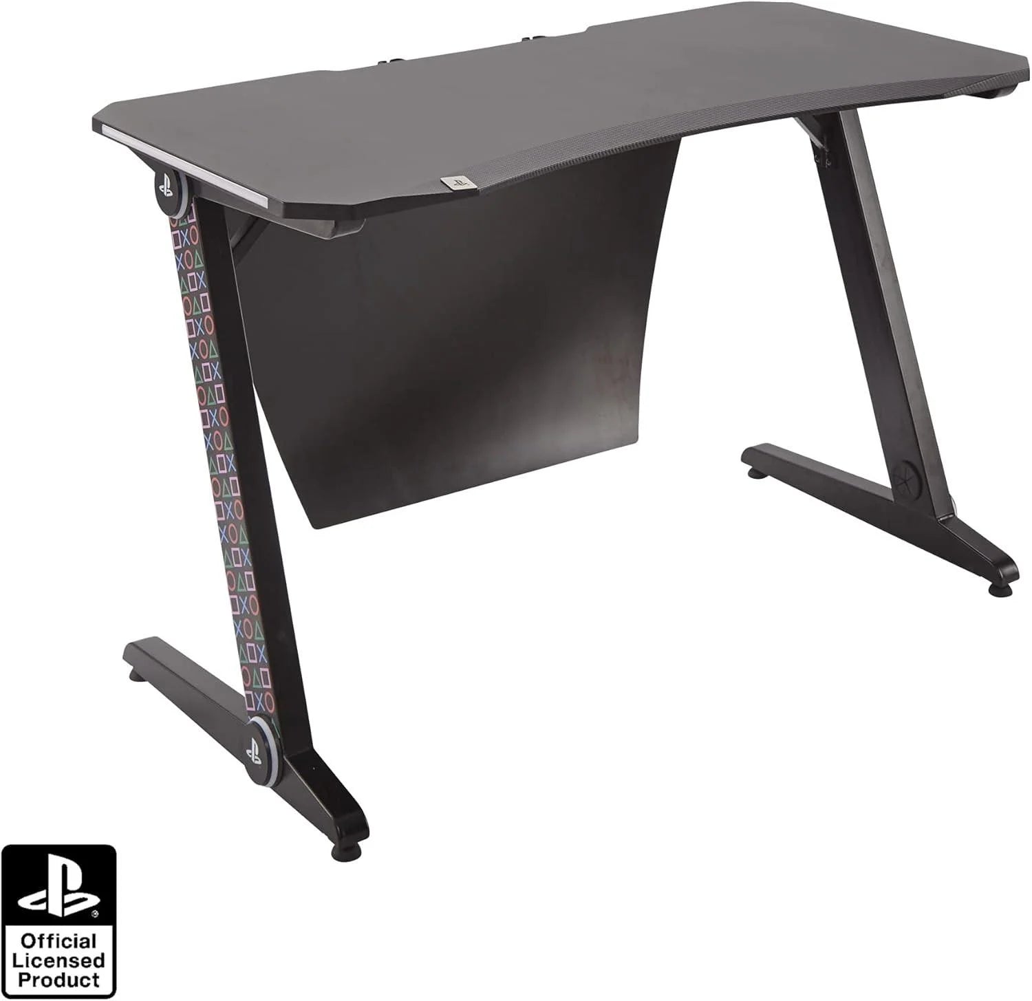 Xrocker playstation gaming desk with led lights - pc office workstation - desk & chair
