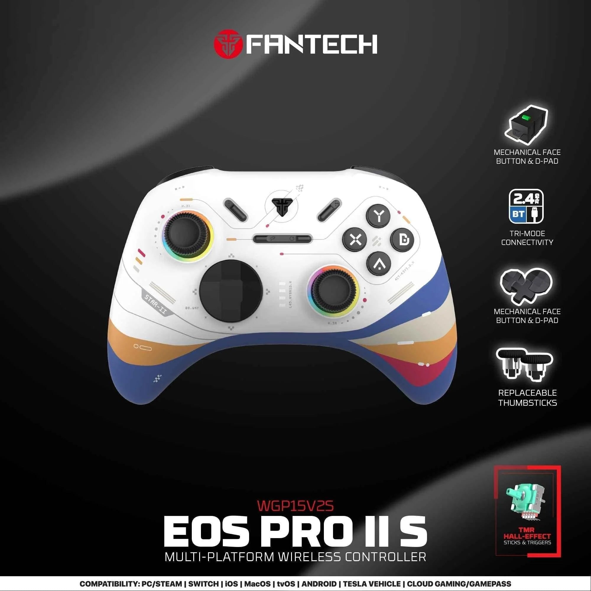 Fantech eos pro ii gamepad wireless gamepad geminus black wgp15 v2 - console | controller