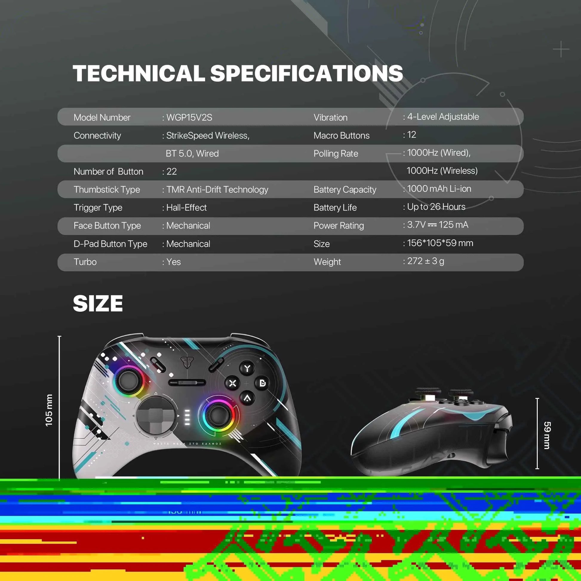Fantech eos pro ii wireless gamepad geminus black wgp15 v2 - console | controller
