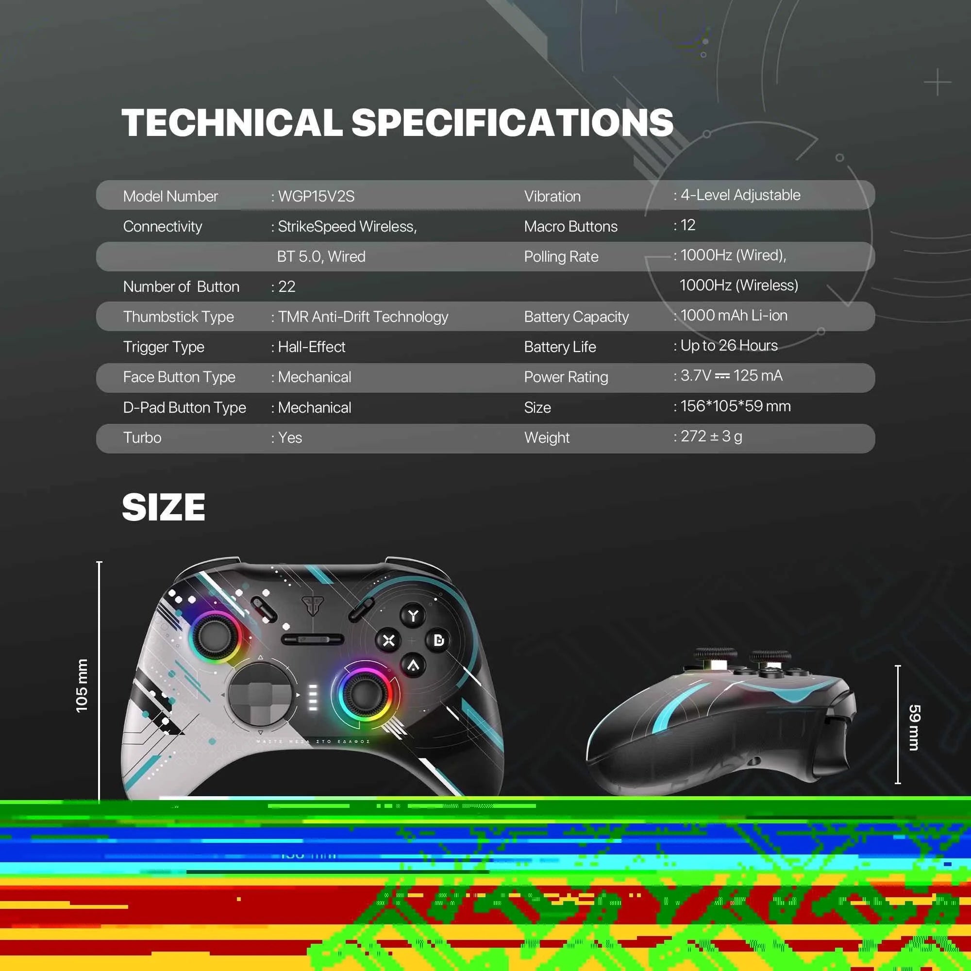 Fantech eos pro ii wireless gamepad geminus black wgp15 v2 - console | controller