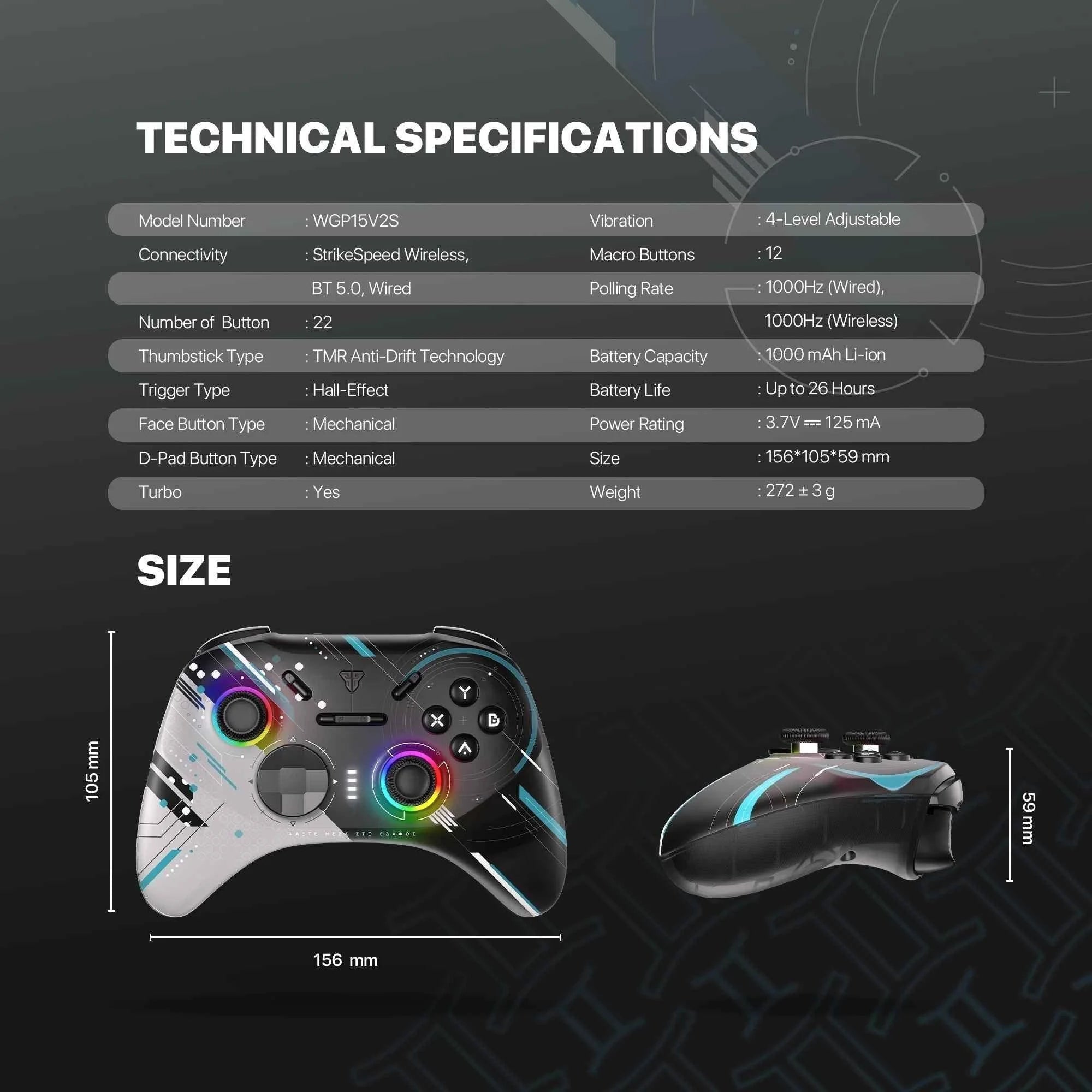 Fantech eos pro ii wireless gamepad geminus black wgp15 v2 - console | controller