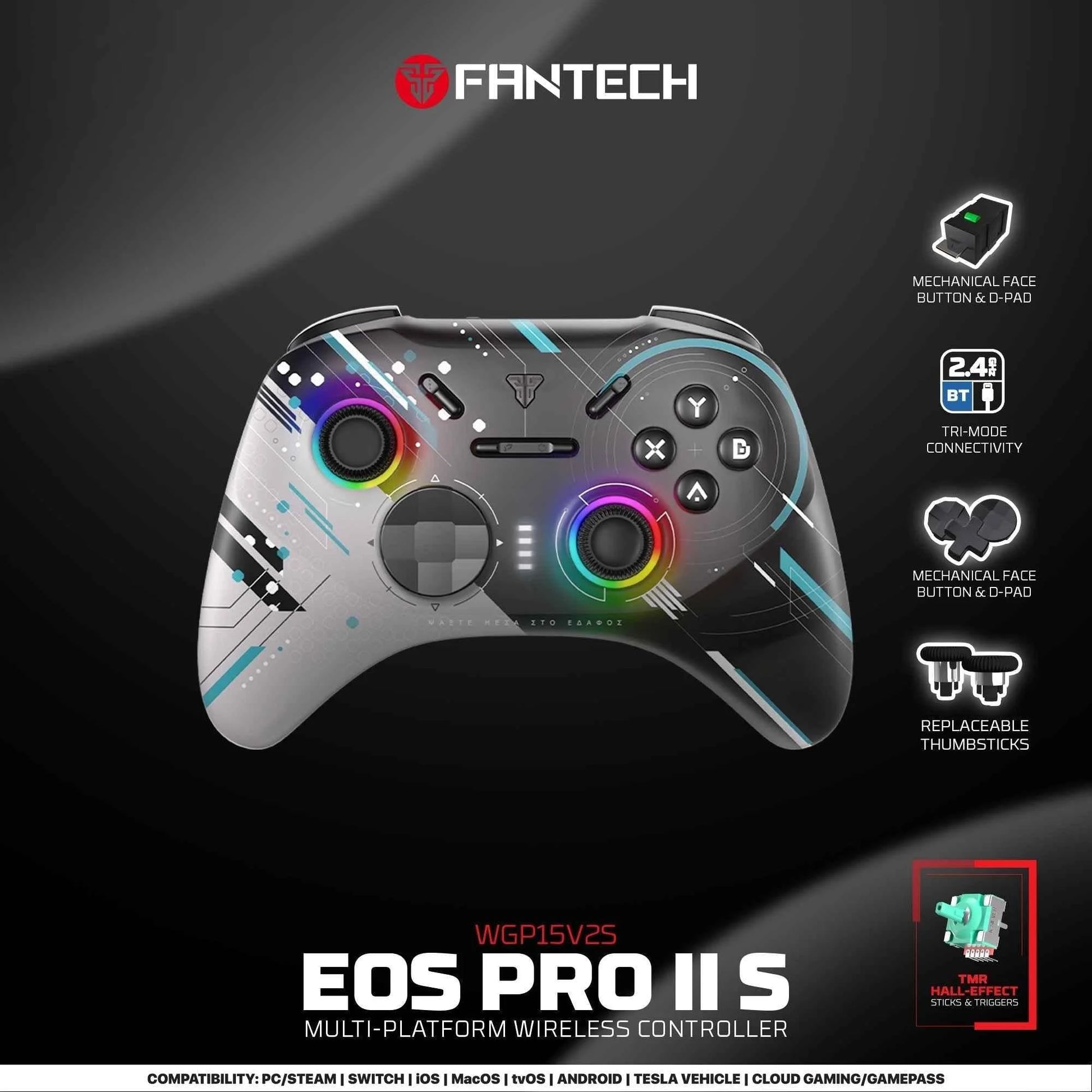 Fantech eos pro ii wireless gamepad geminus black wgp15 v2 - console | controller