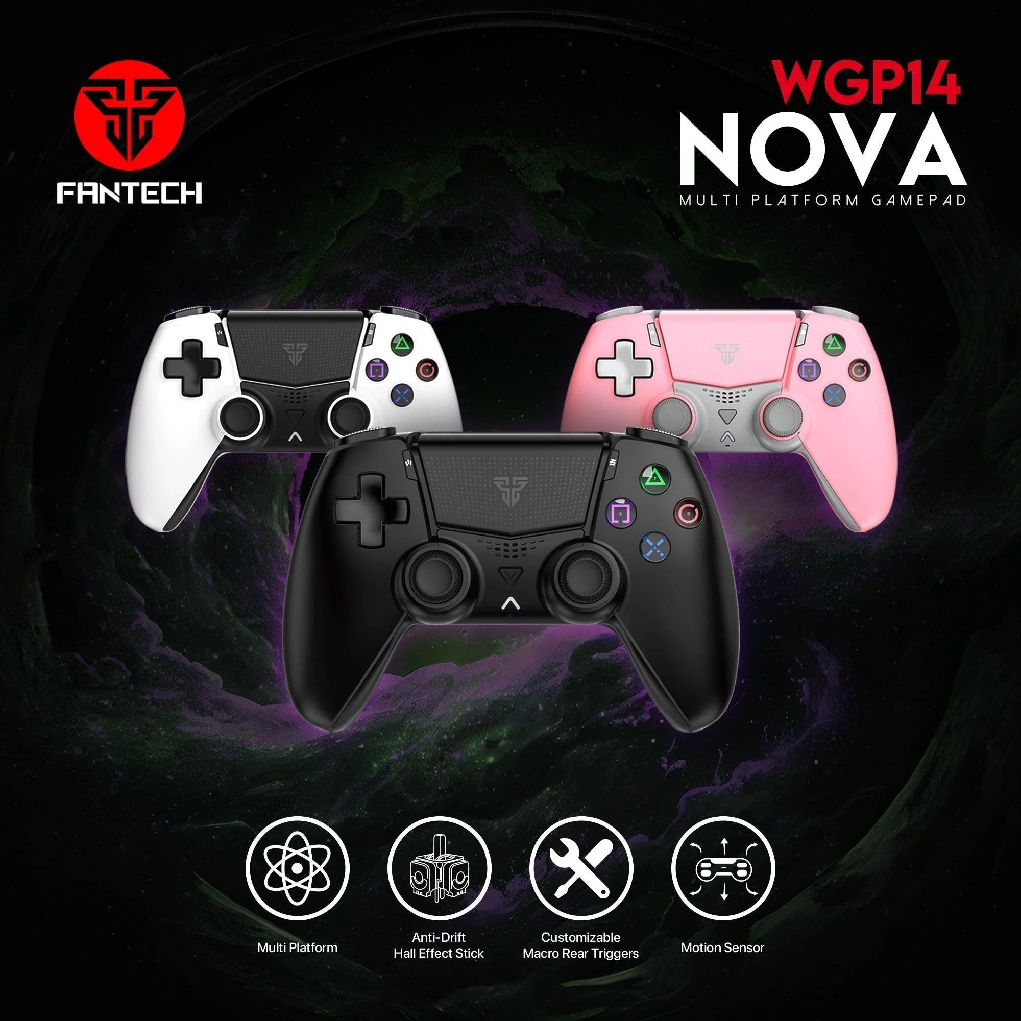 Fantech nova wgp14 gamepad - multi-platform hall effect controller - console | controller | pc controller | mobile
