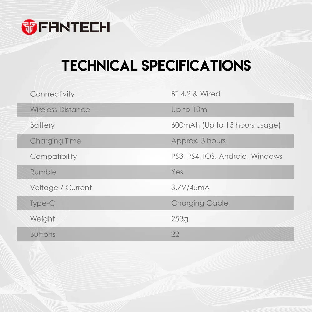 Fantech nova wgp14 multi-platform hall effect gamepad – white - controllers