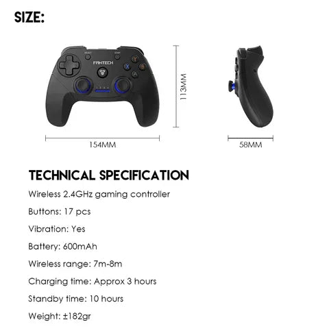 Fantech revolver wgp12 wireless gaming controller - black - controllers