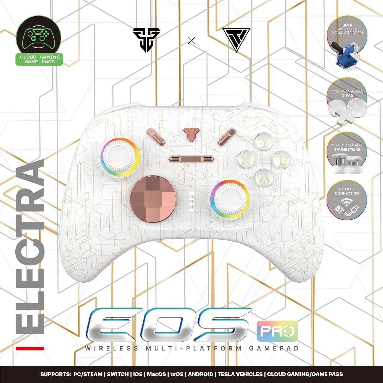 Fantech wgp15 electra eos pro controller - advanced wireless gaming experience - console | controller | pc controller