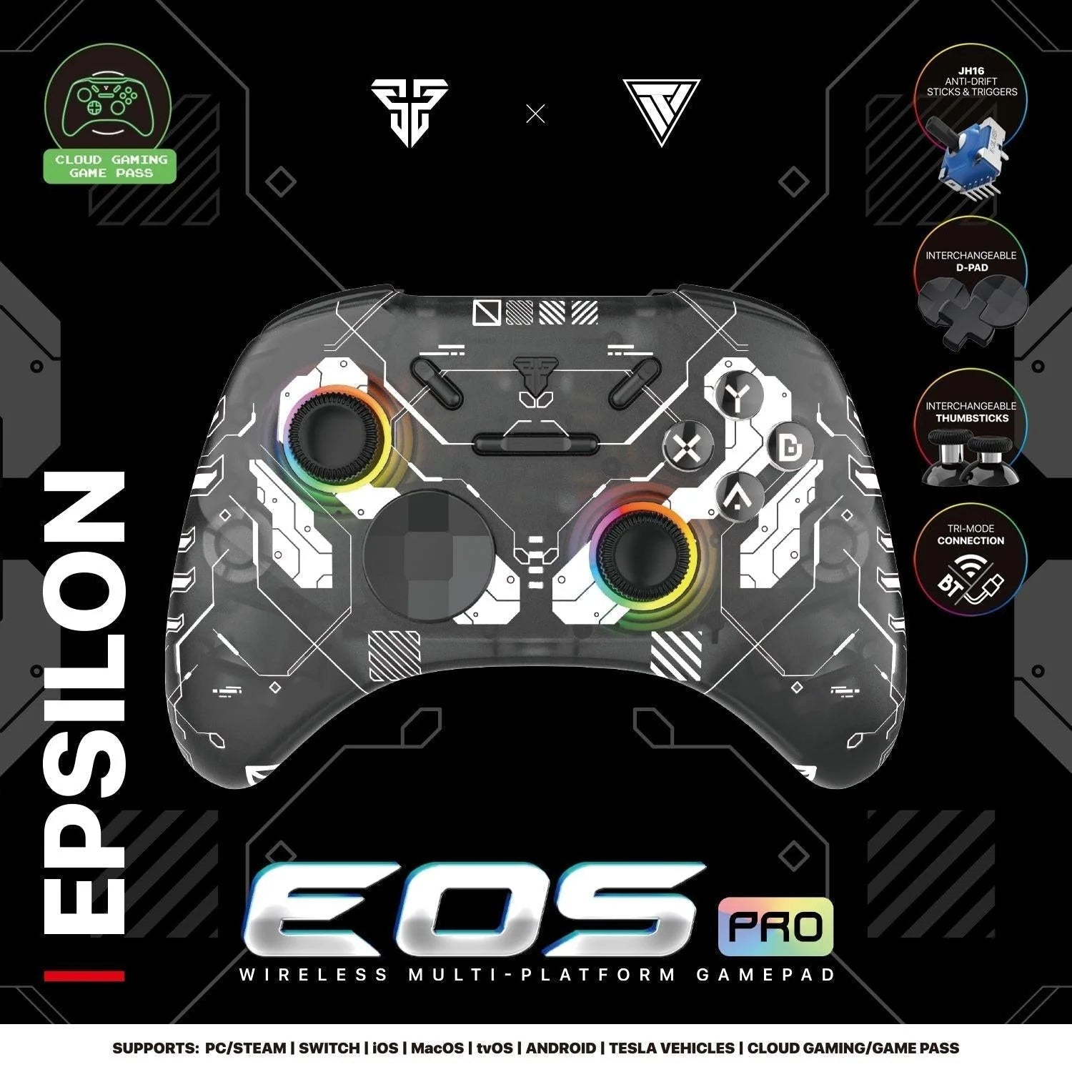 Fantech wgp15 epsilon eos pro controller for ultimate wireless gaming experience - console | controller | pc controller