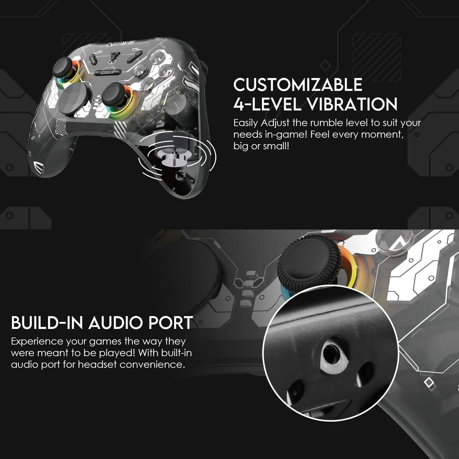 Fantech wgp15 epsilon eos pro controller for ultimate wireless gaming experience - console | controller | pc controller