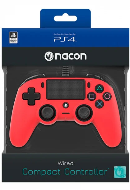 Nacon wired compact controller – magma red - playstation controllers