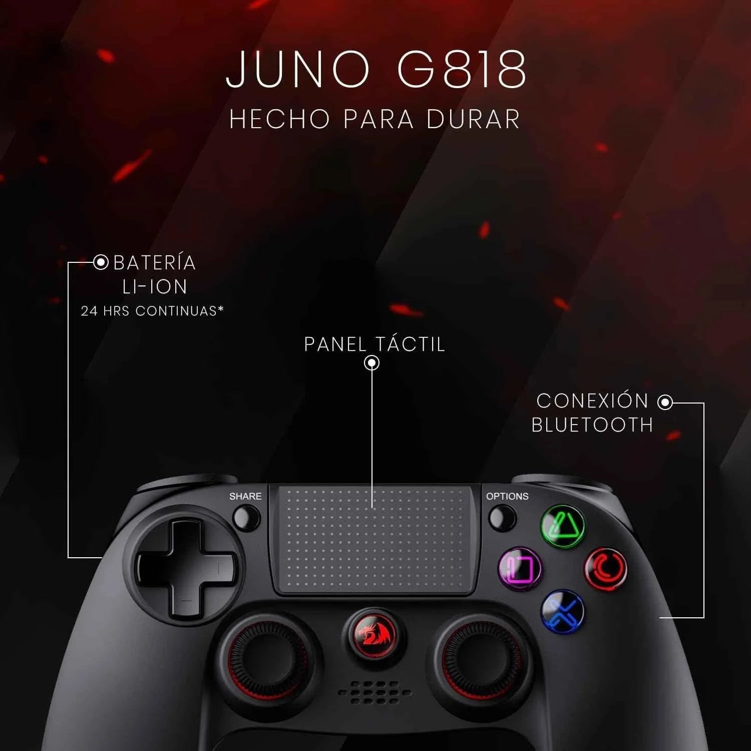 Redragon juno g818 wireless controller - ultimate gaming experience with bluetooth connectivity - console | controller