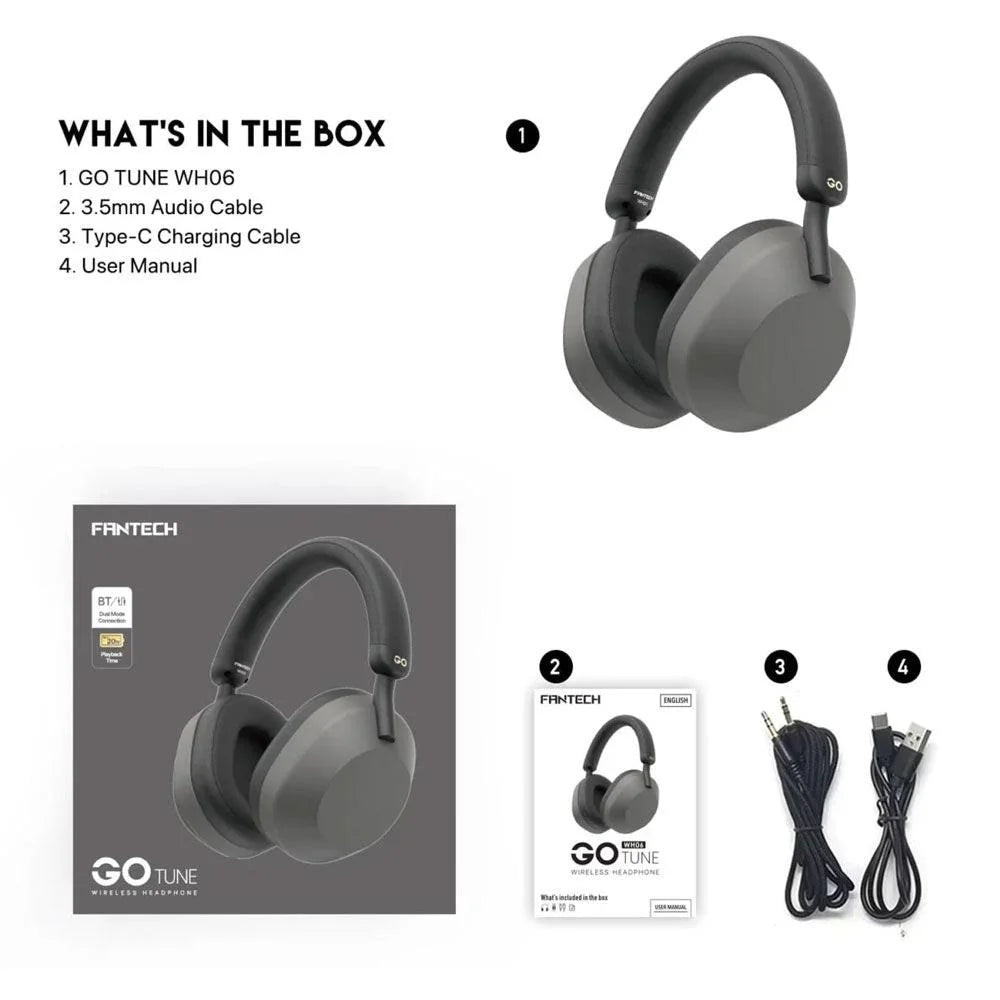 Fantech bluetooth headset wireless go tune wh06 dual mode