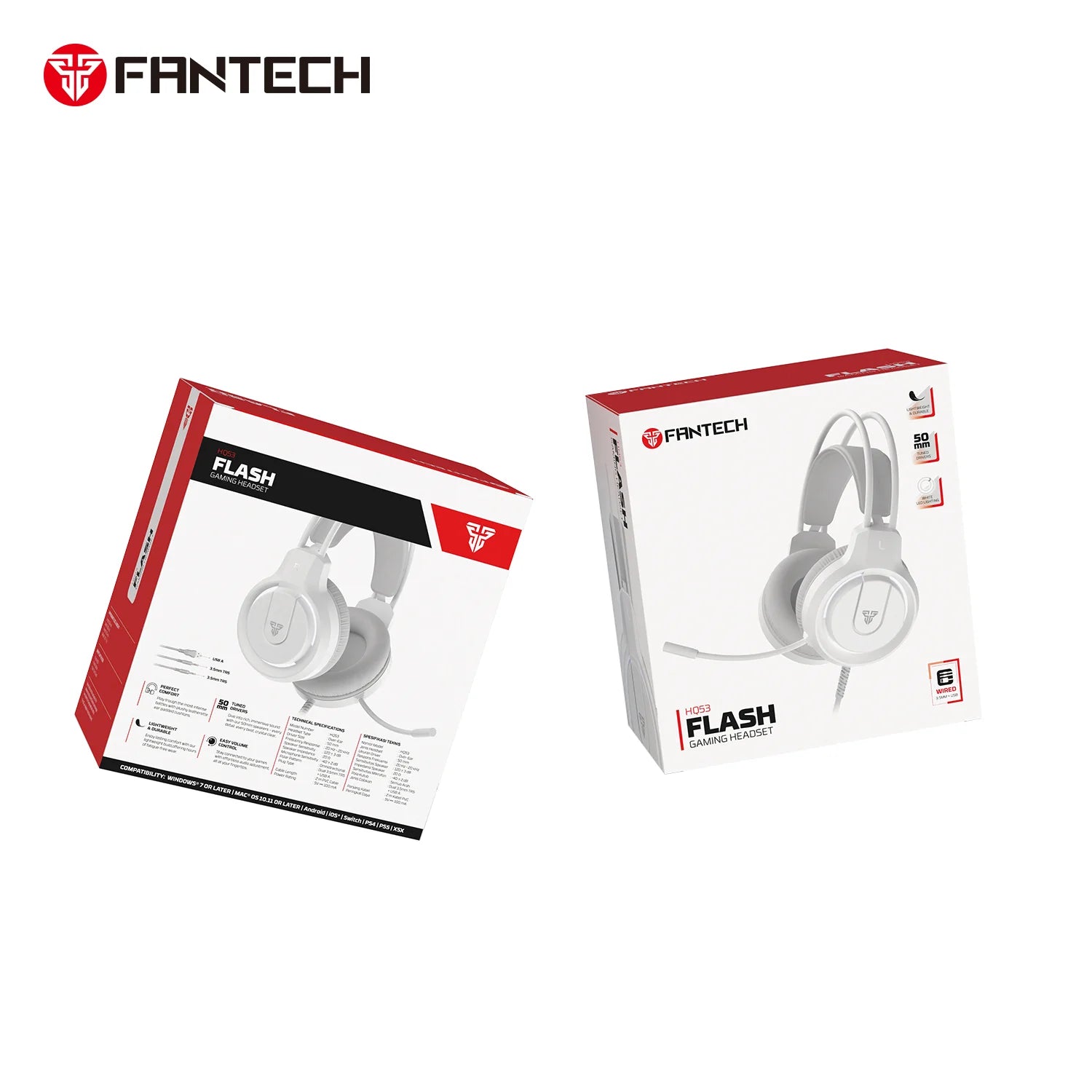 Fantech flash hq53 lightweight gaming headset - audio | headset 3.5
