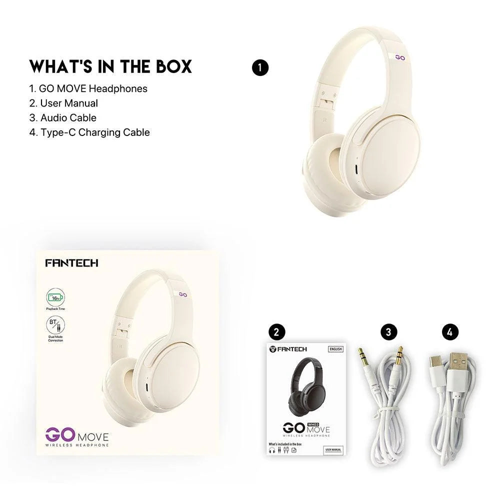 Fantech go move wireless headphone wh03-bt2 - audio | wireless headset