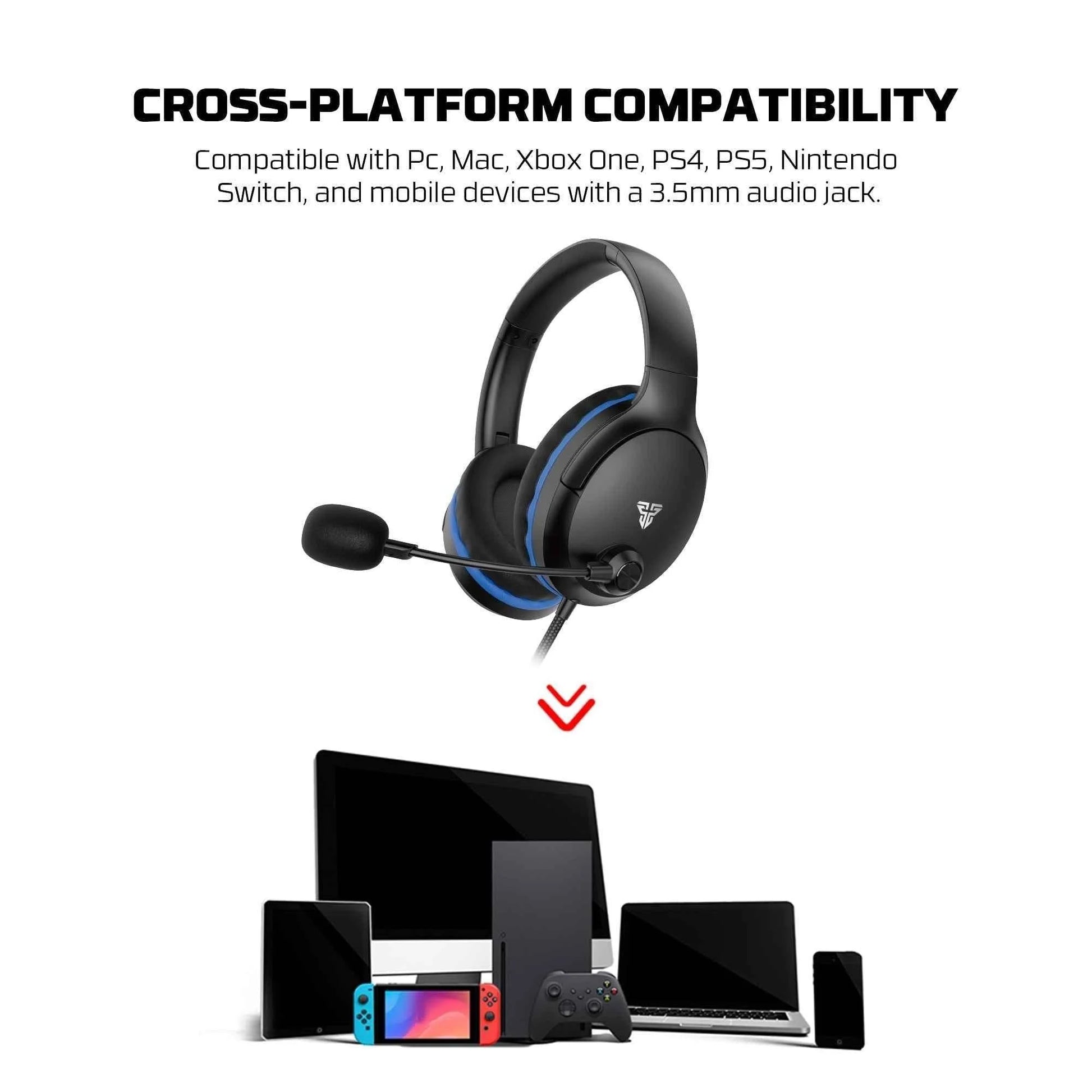 Fantech mh89 valor ii multi-platform gaming headset white - audio | headset 3.5