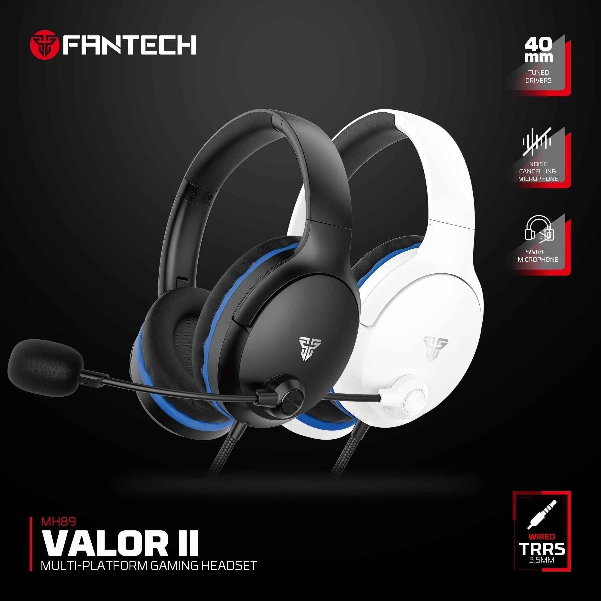 Fantech mh89 valor ii multi-platform gaming headset white - audio | headset 3.5