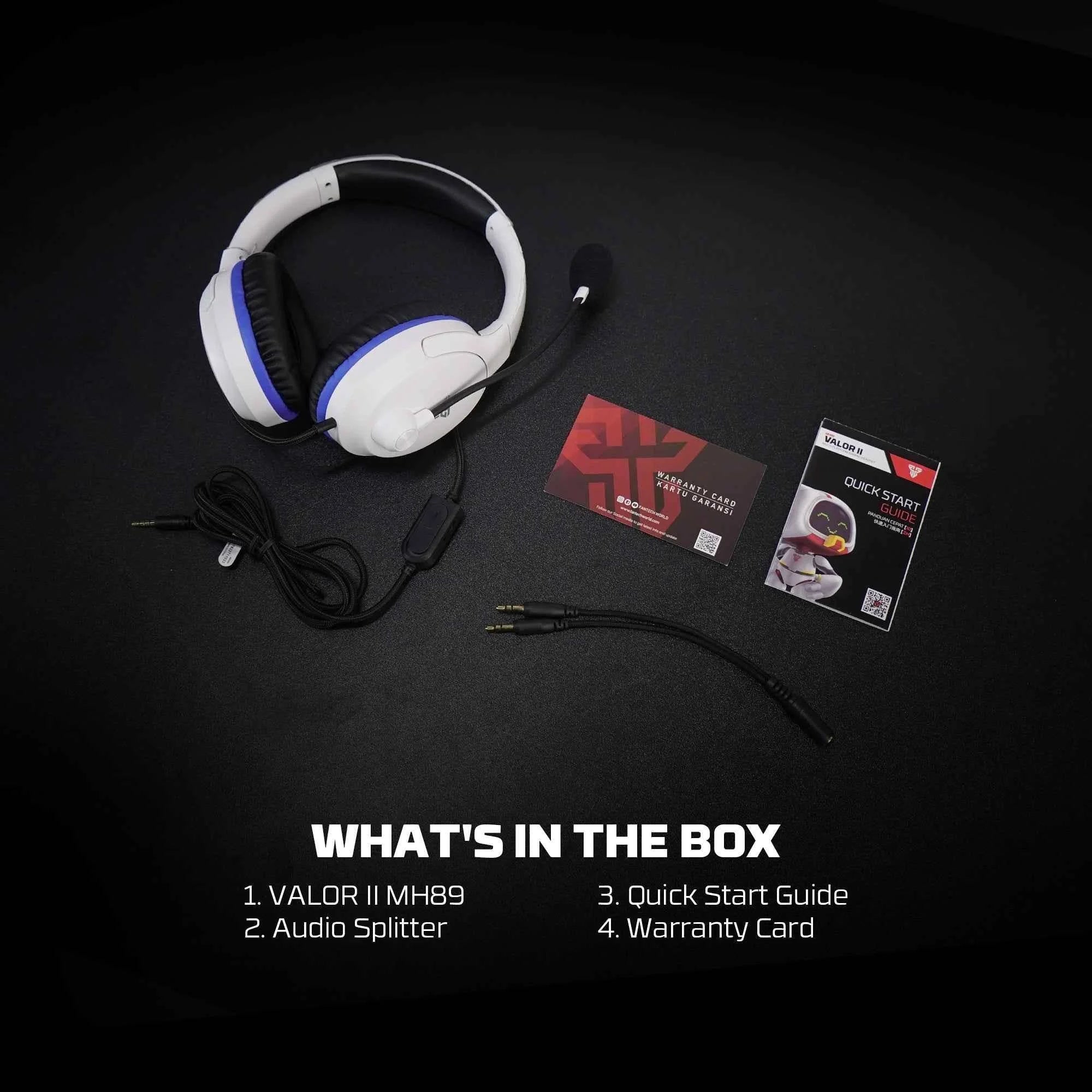 Fantech mh89 valor ii multi-platform gaming headset white - audio | headset 3.5