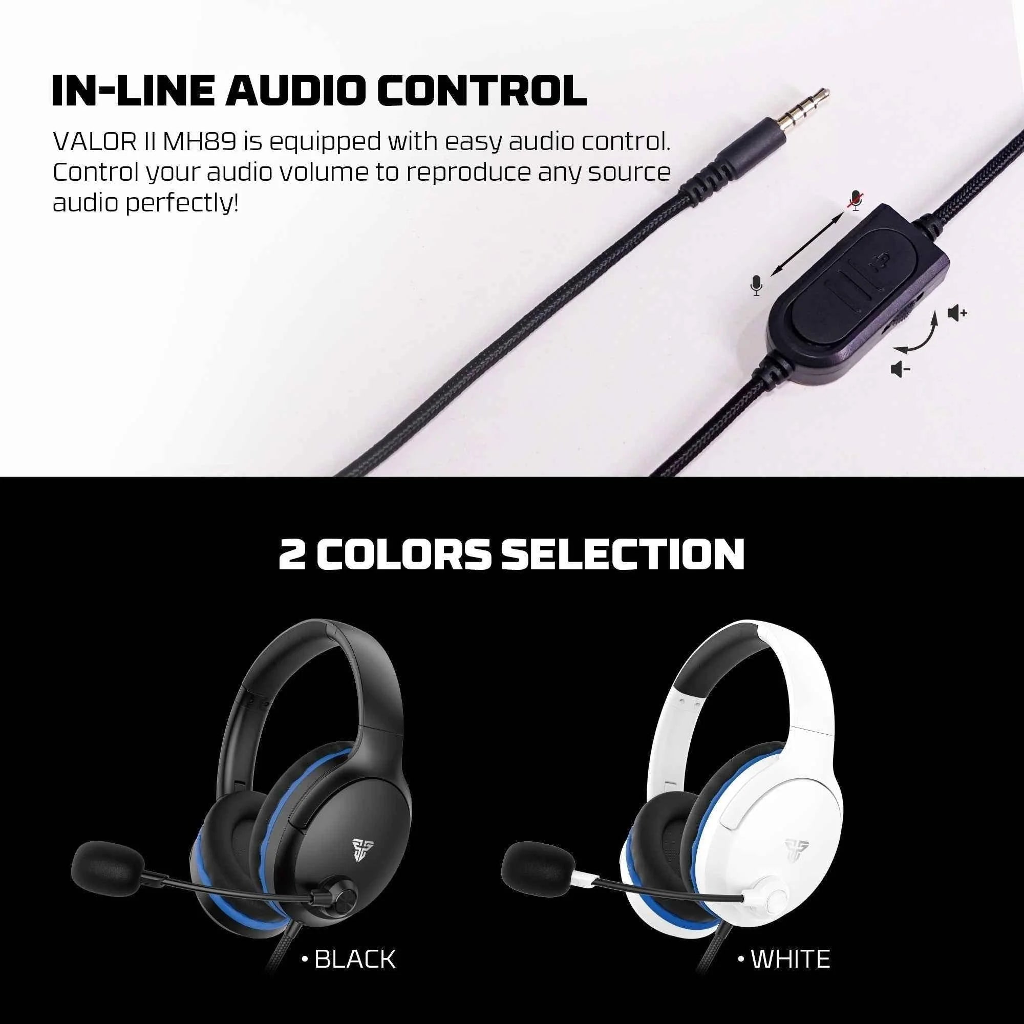 Fantech mh89 valor ii multi-platform gaming headset white - audio | headset 3.5